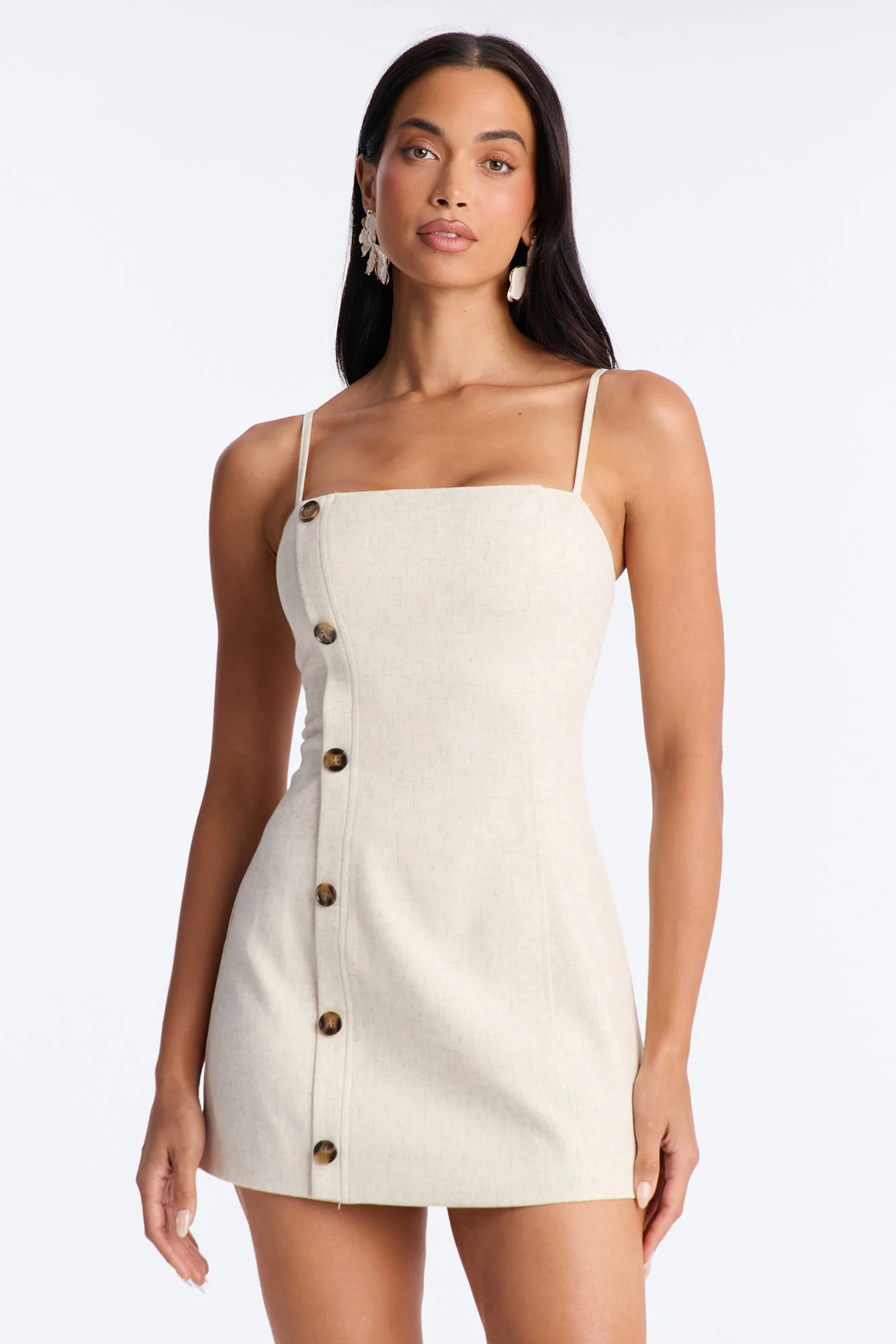 Leah Linen Mini Dress - Cream