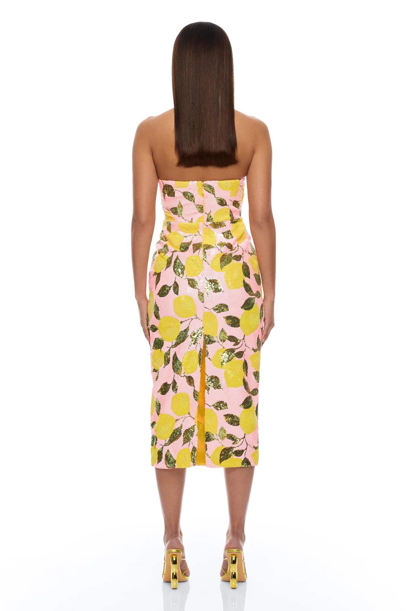 Leah Strapless Sequin Midi Dress - Pink/combo - Image 4