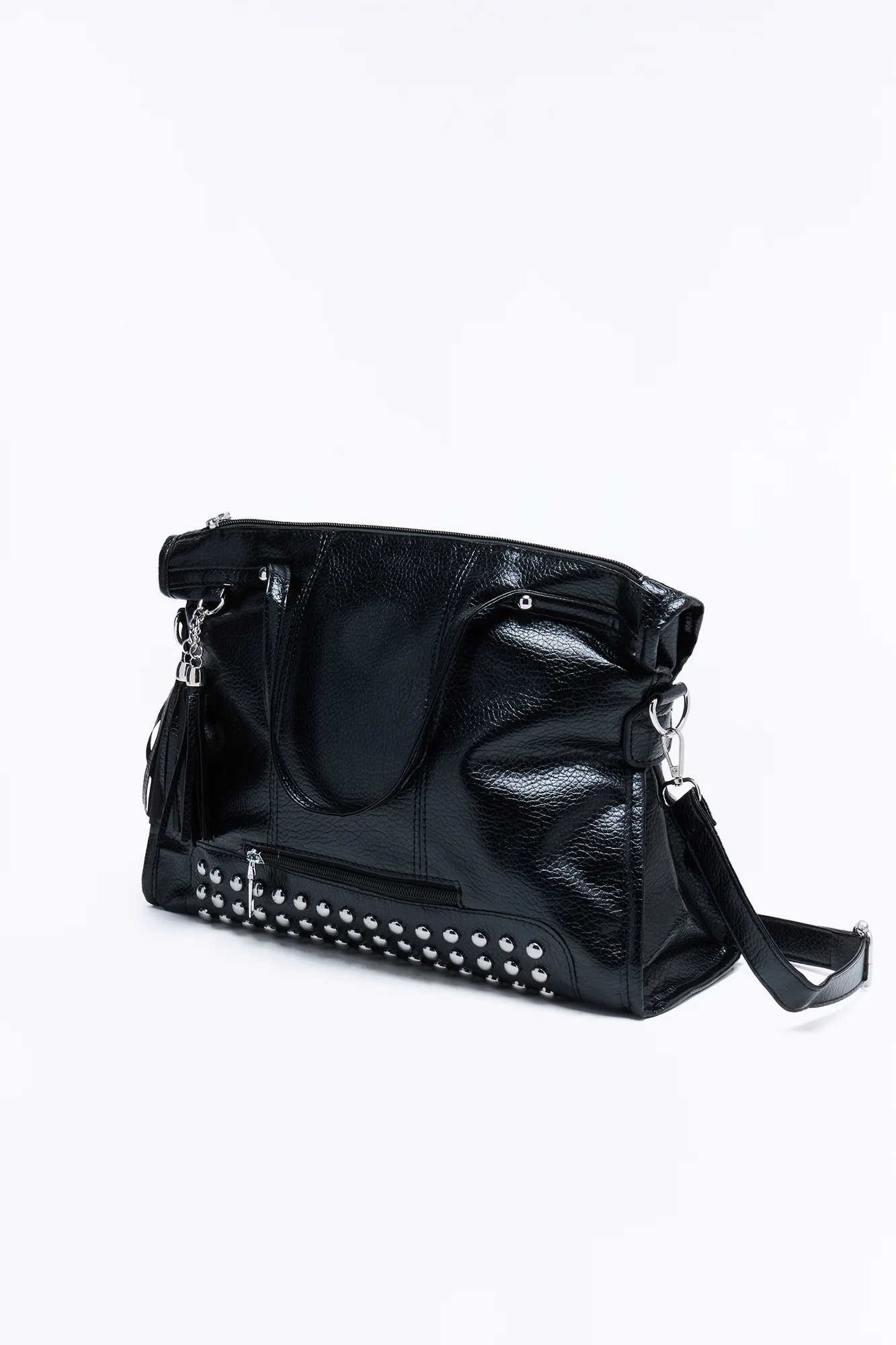 Leave Out All The Rest Faux Leather Tote Bag - Black - Image 2