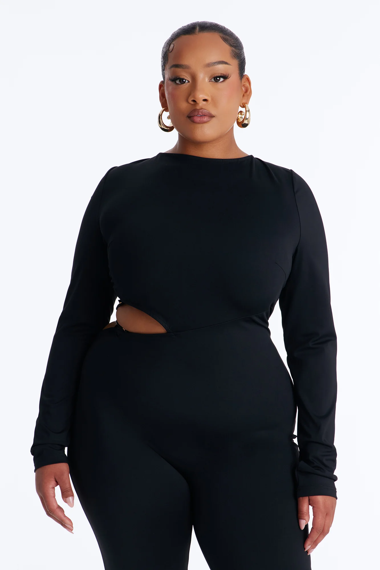 Lee Lace Up Skinny Leg Jumpsuit - Black - Image 6