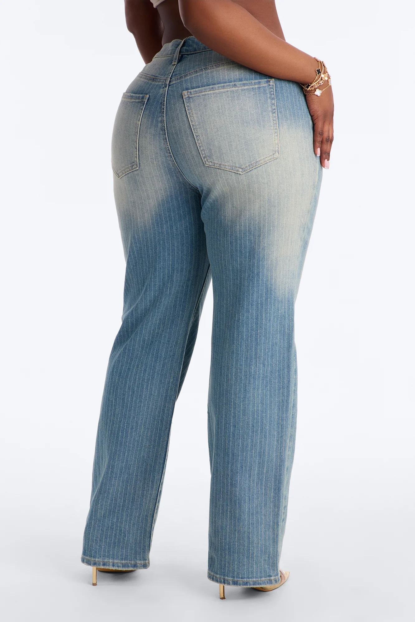Legendary Status Striped Straight Leg Jeans - Medium Wash - Image 8