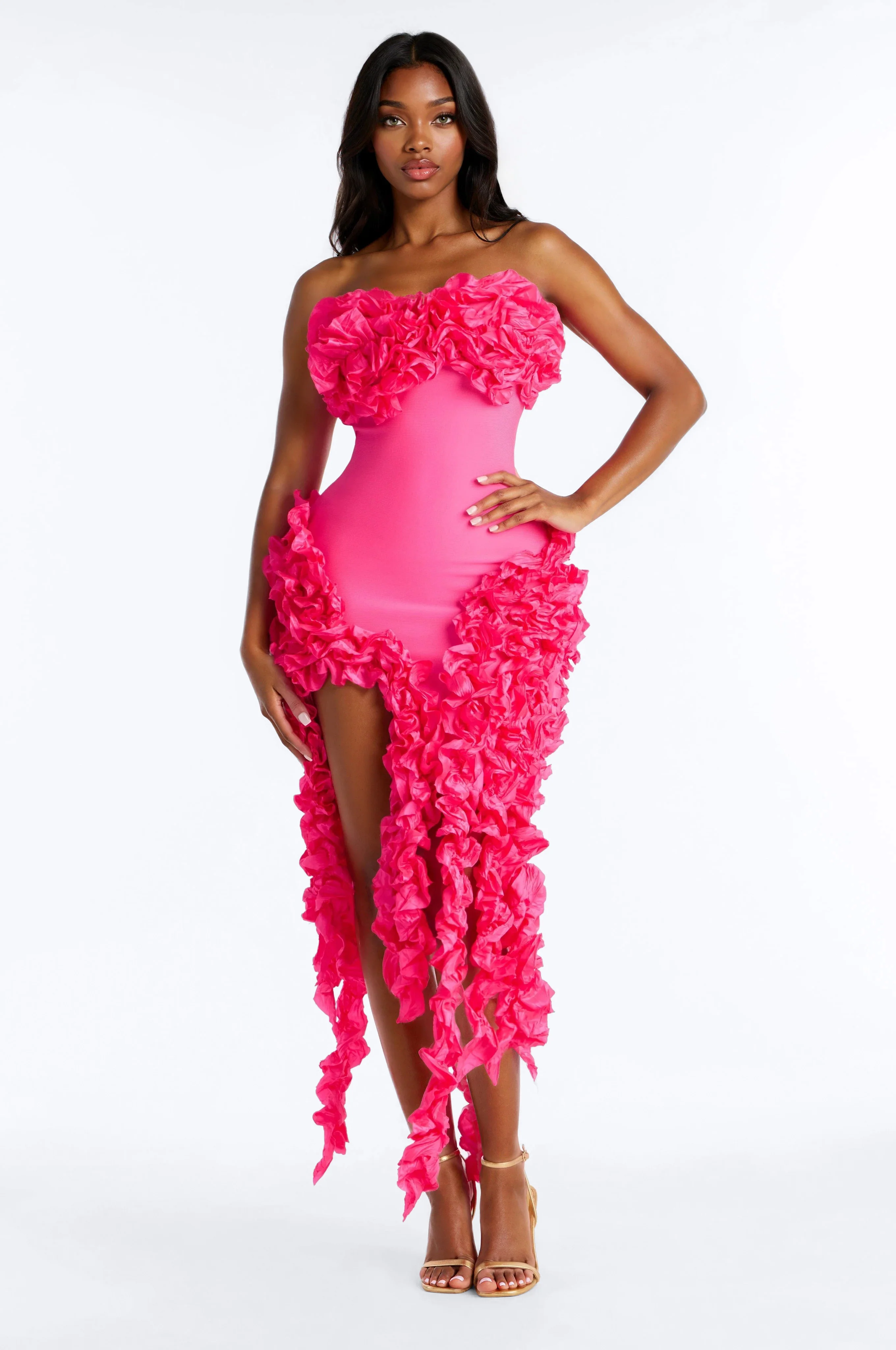 Leila Bandage Mini Dress - Hot Pink