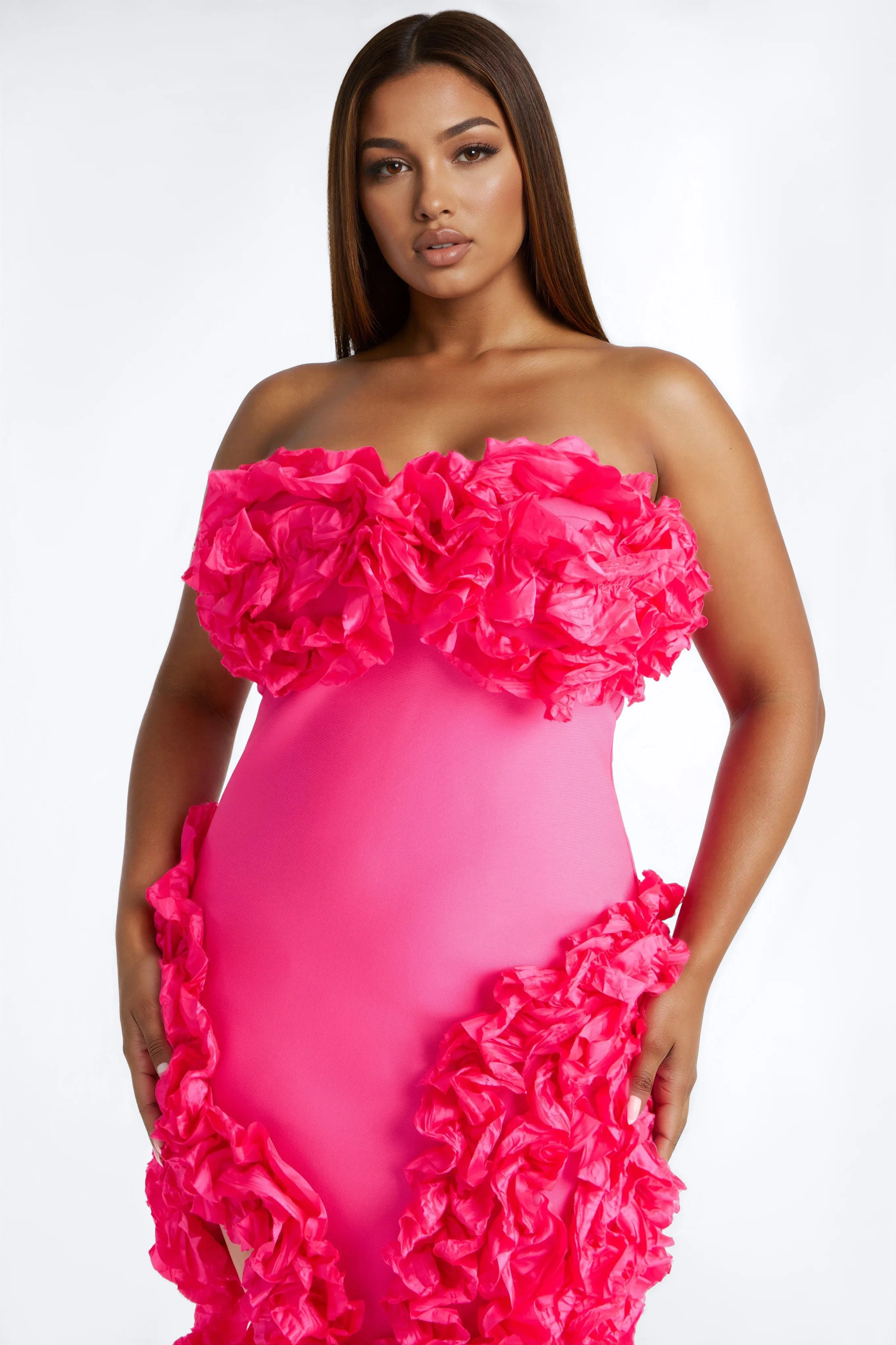 Leila Bandage Mini Dress - Hot Pink - Image 6