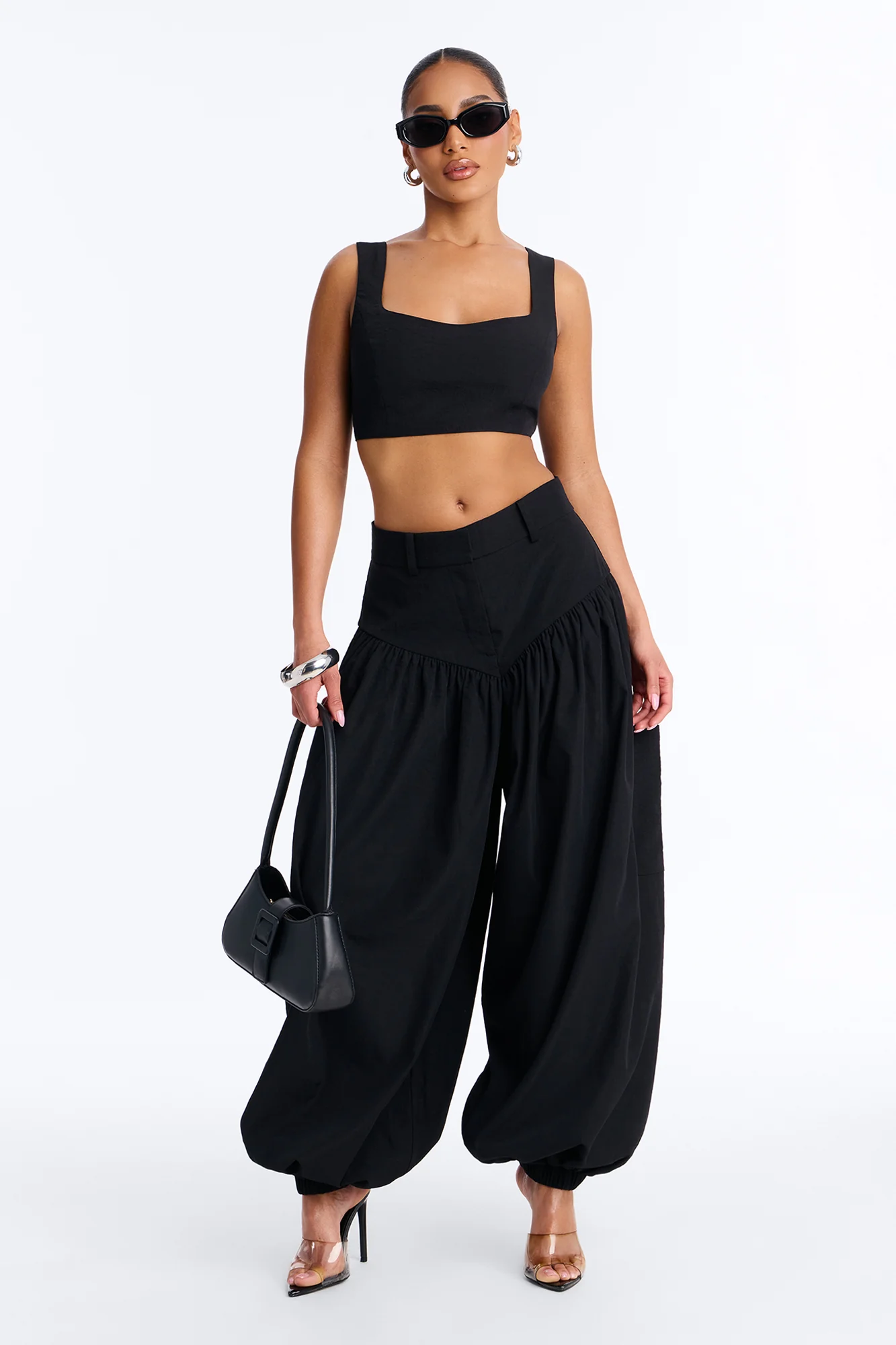Leilani Balloon Pant Set - Black