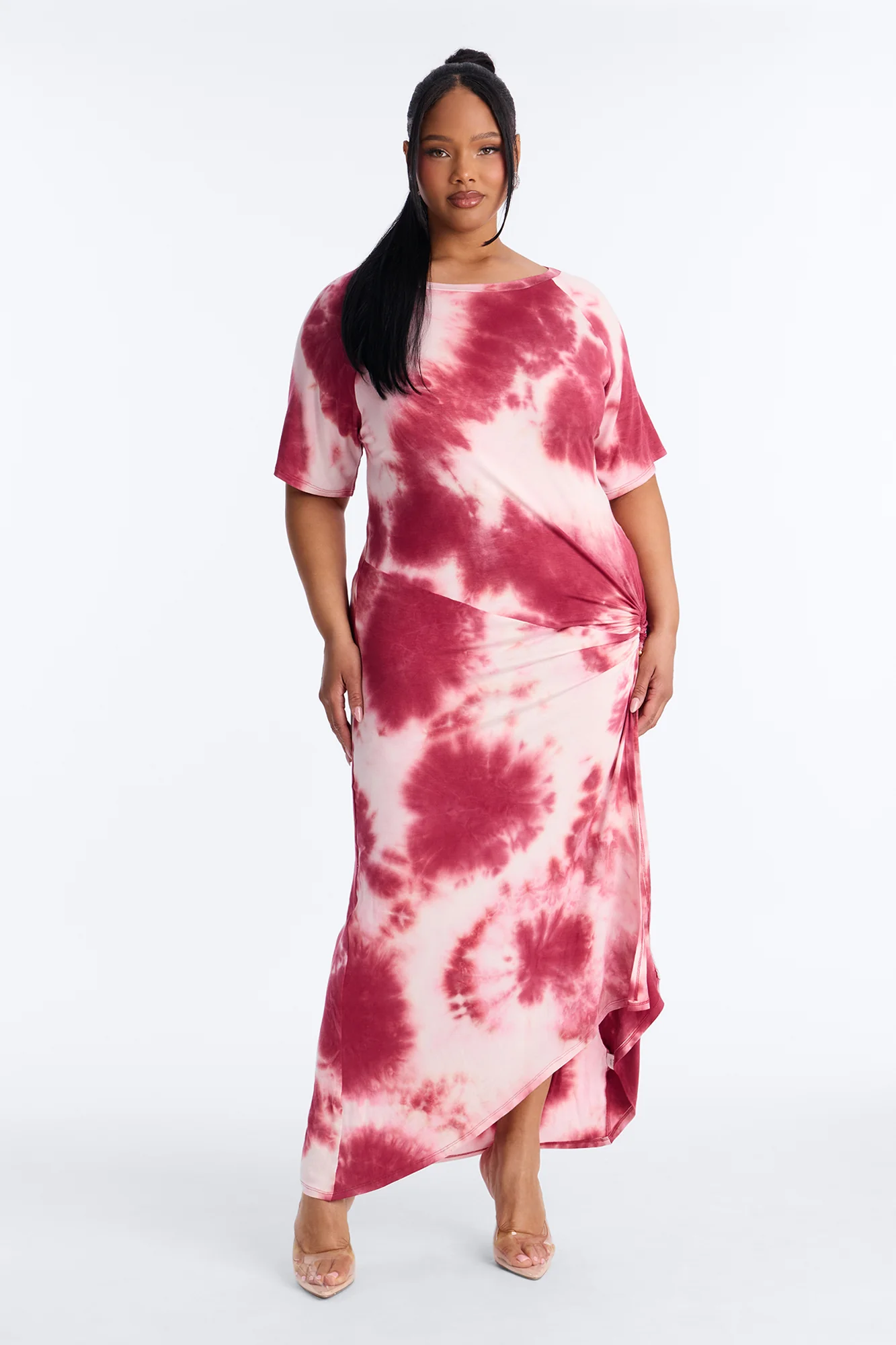 Leilani Tie Dye Maxi Dress - Burgundy/combo - Image 5