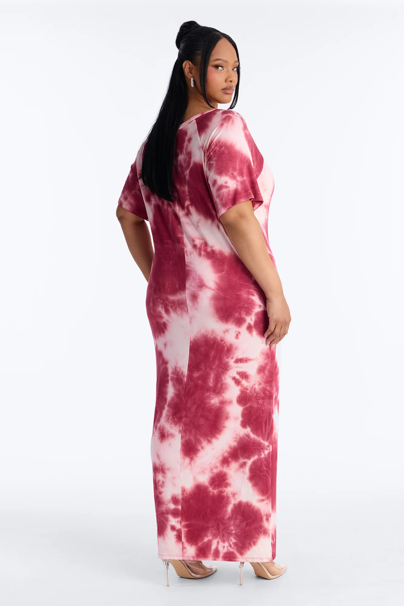Leilani Tie Dye Maxi Dress - Burgundy/combo - Image 8