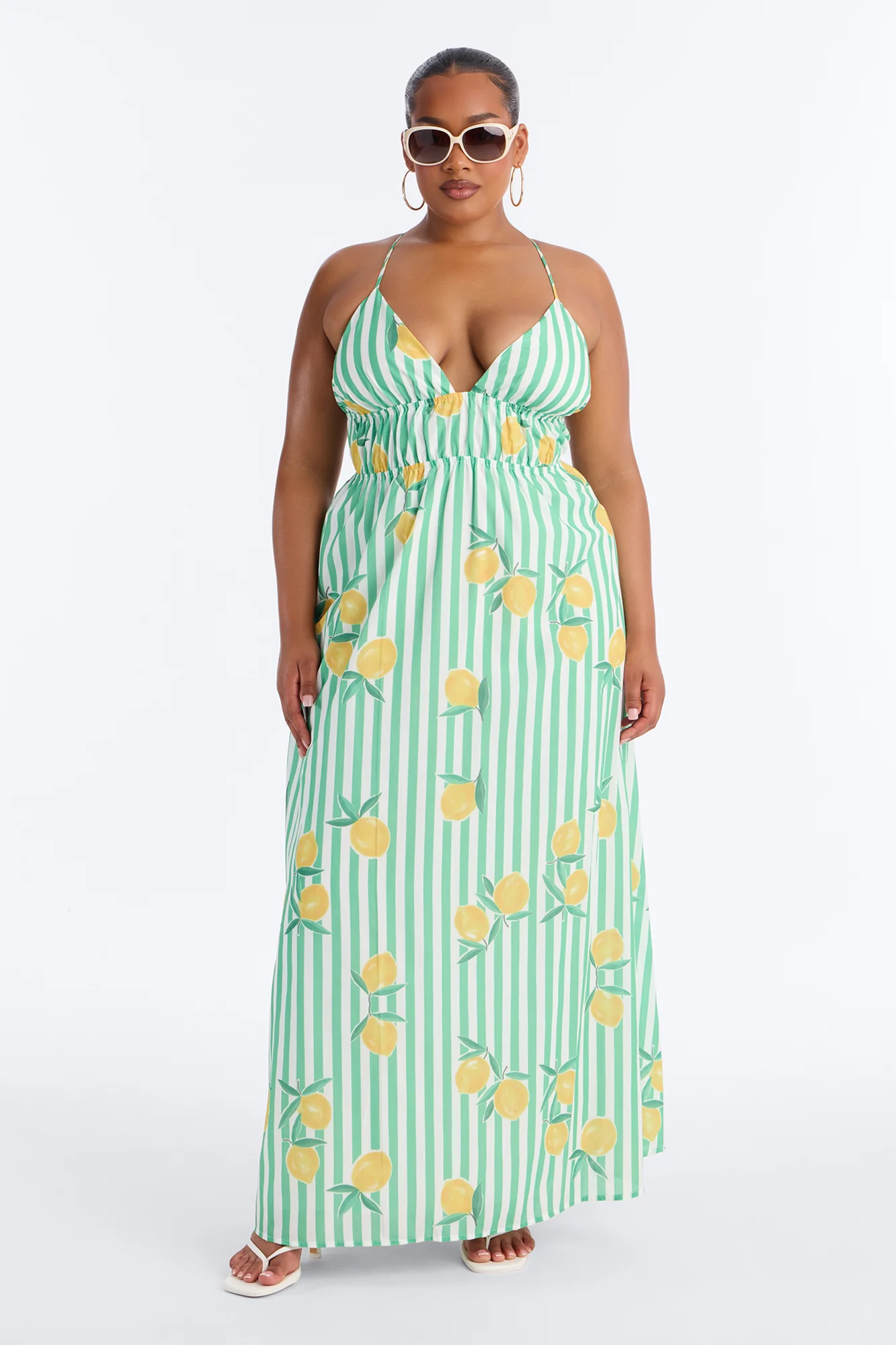 Lemoncello Backless Maxi Dress - Green/combo - Image 5