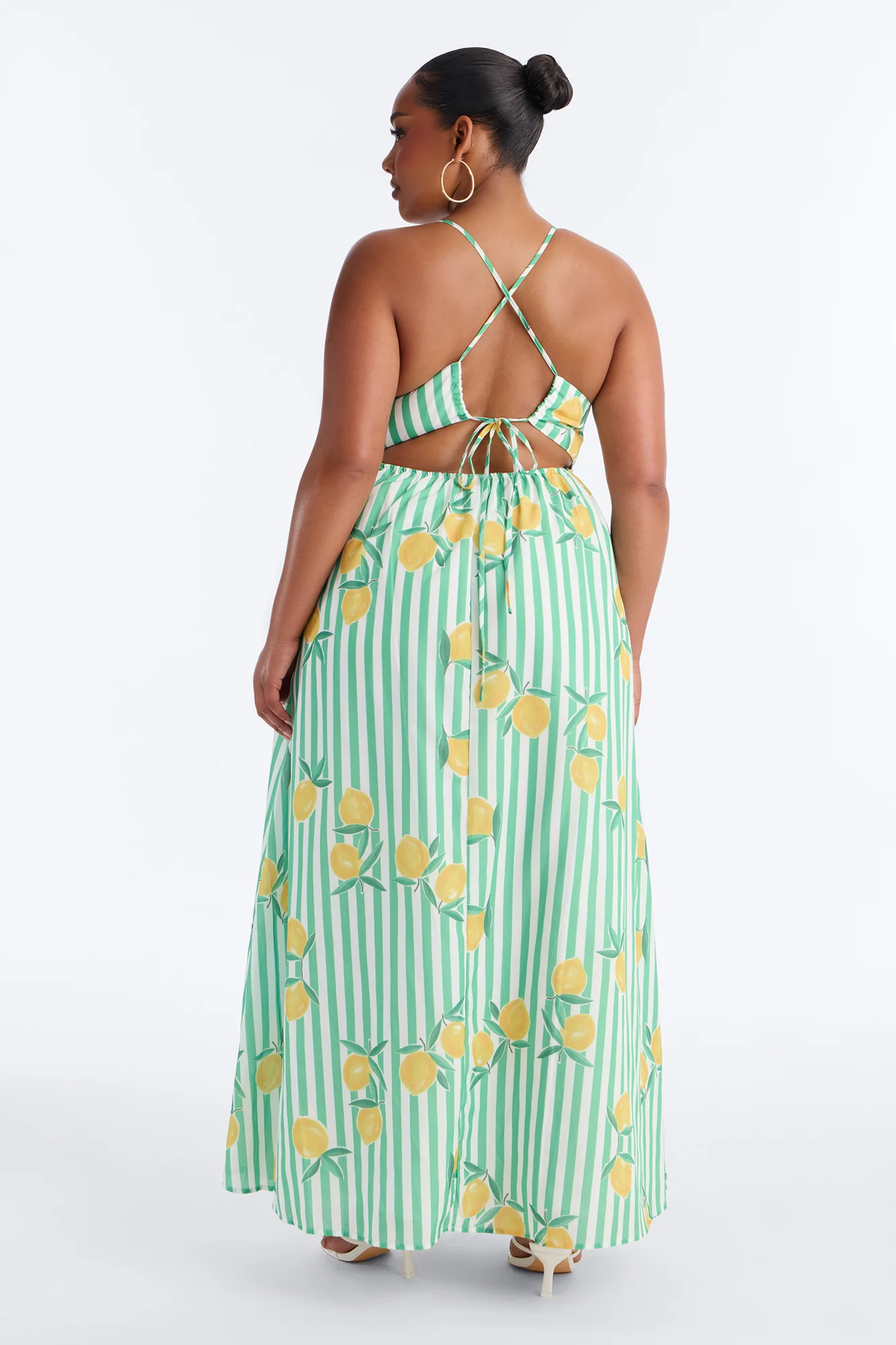 Lemoncello Backless Maxi Dress - Green/combo - Image 7
