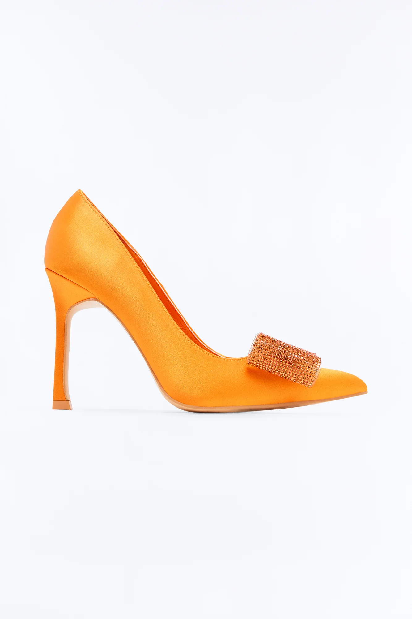 Leola Rhinestone Bow Pumps - Orange - Image 2