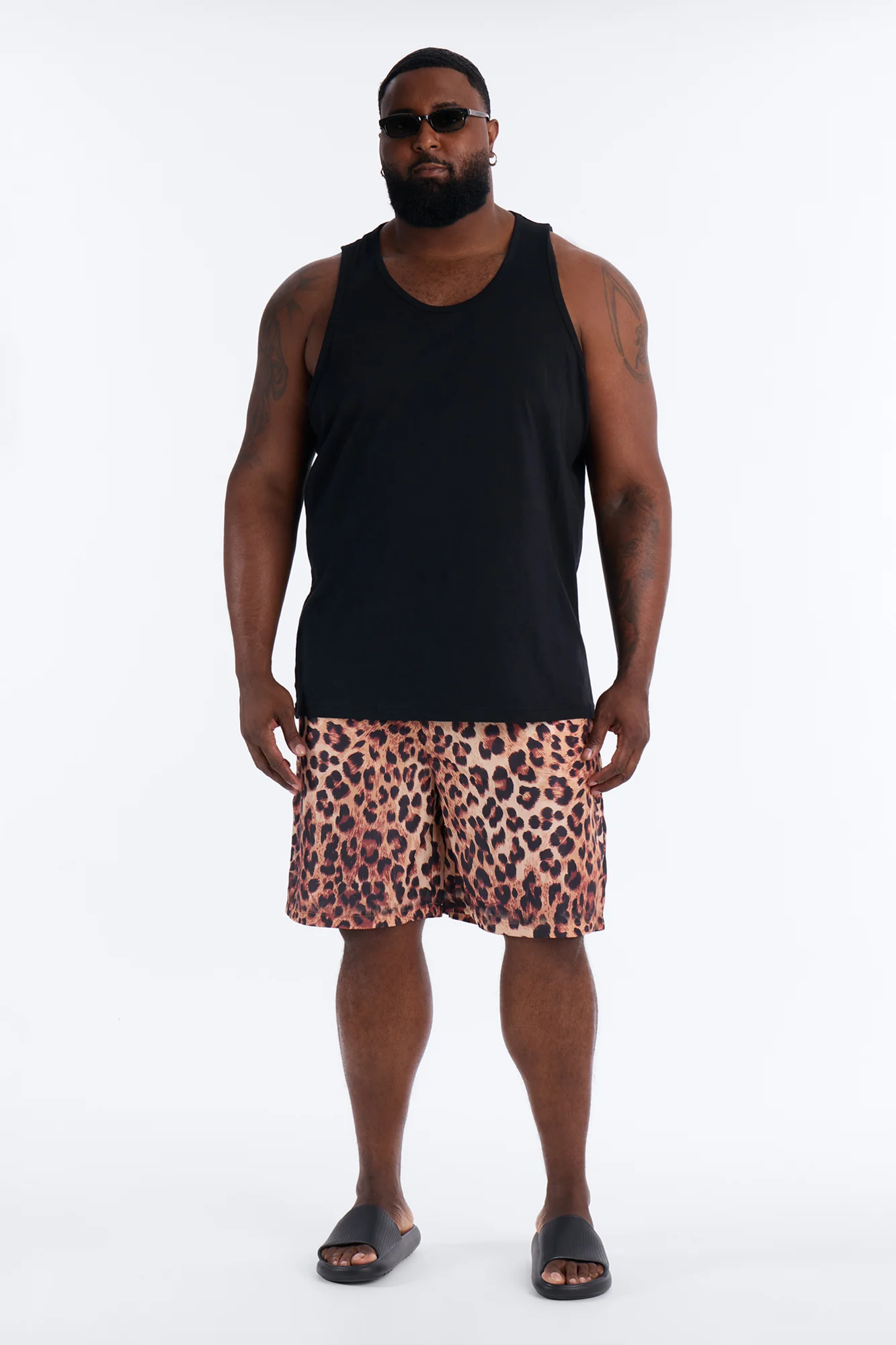 Leopard Print Swim Trunk 7″ - Leopard - Image 6