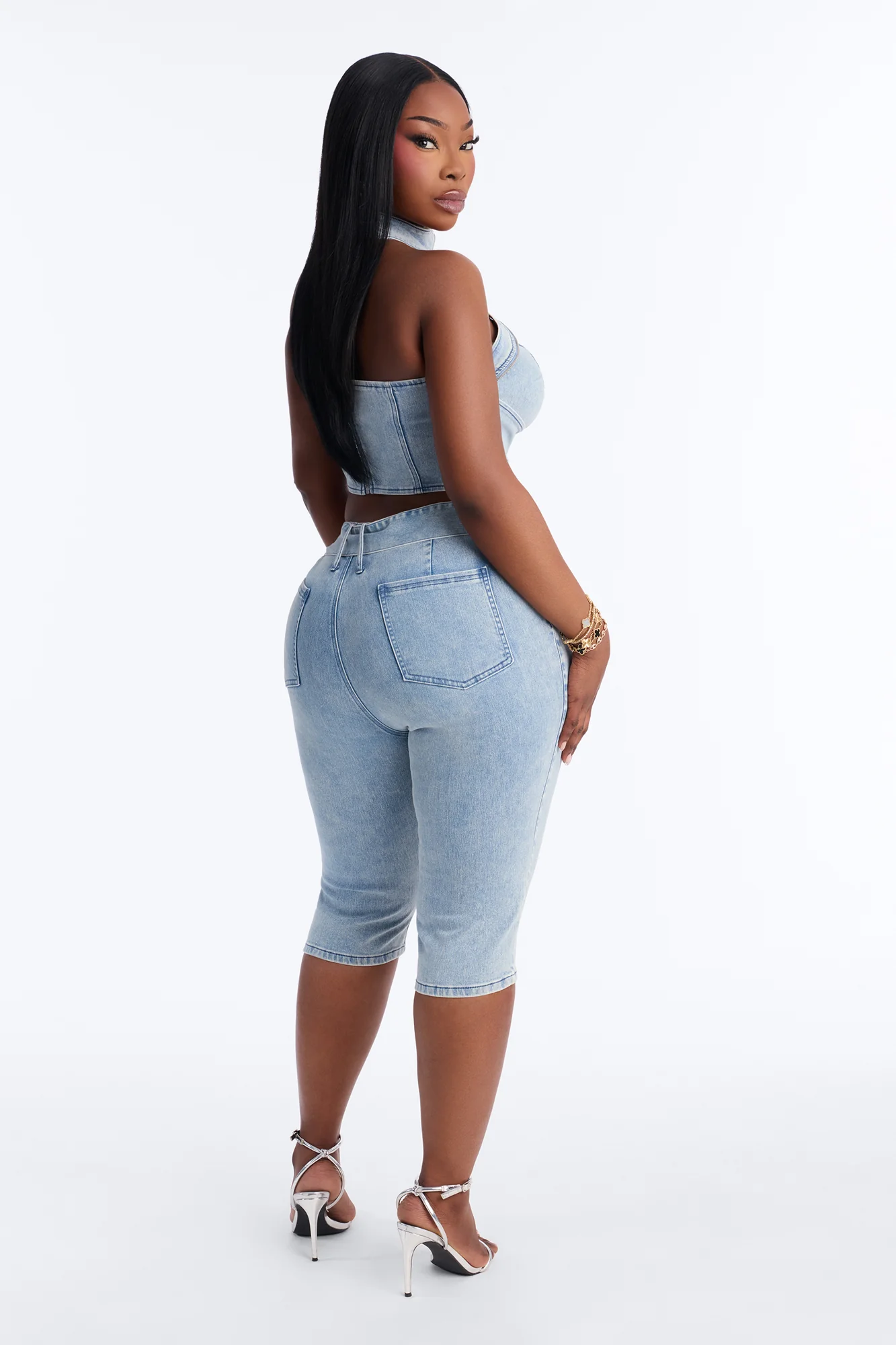 Let Me Adore You Capri Set - Light Wash - Image 8