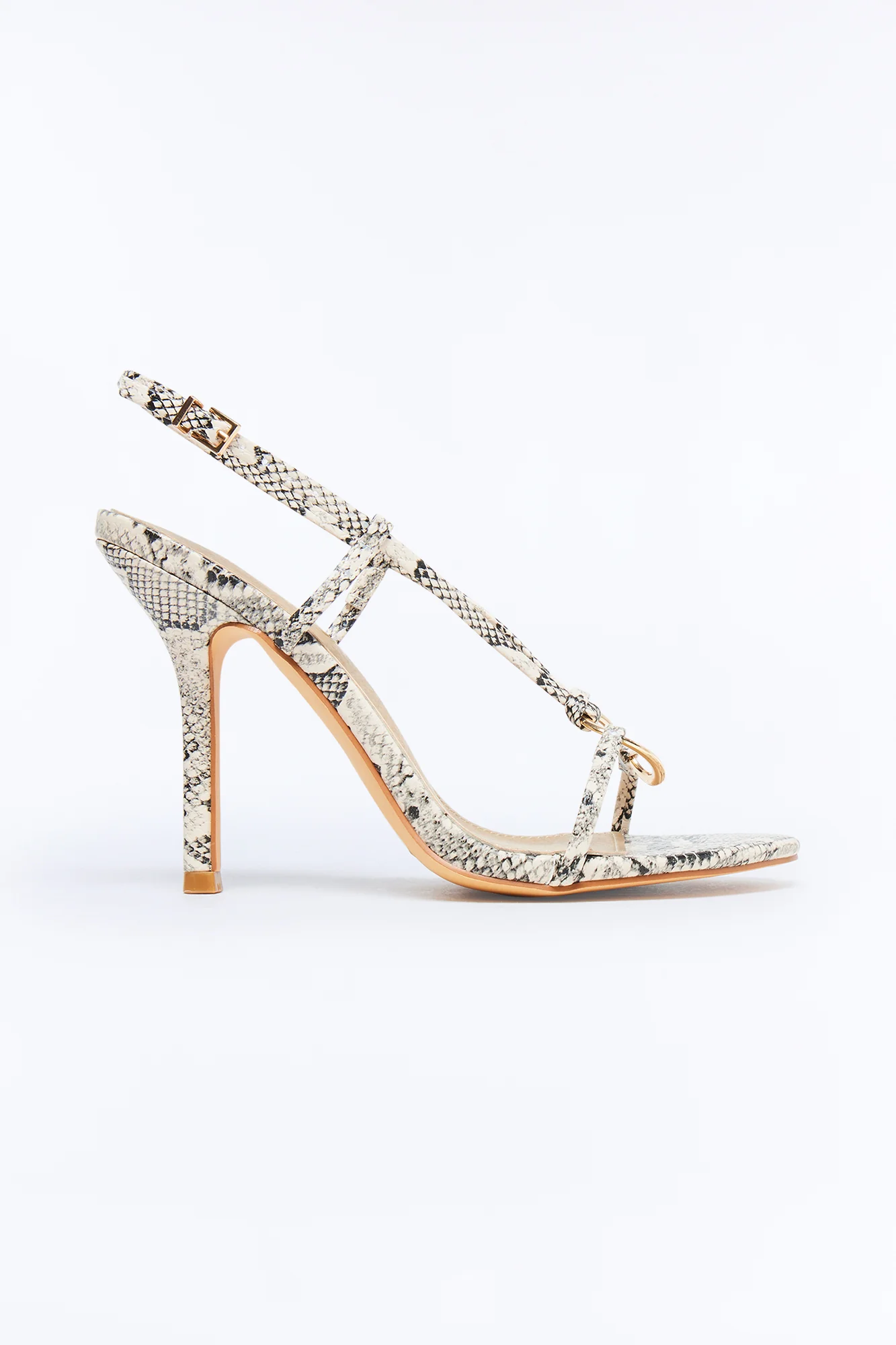 Levine Hardware Slingback Stiletto Heels - Natural/Combo - Image 3