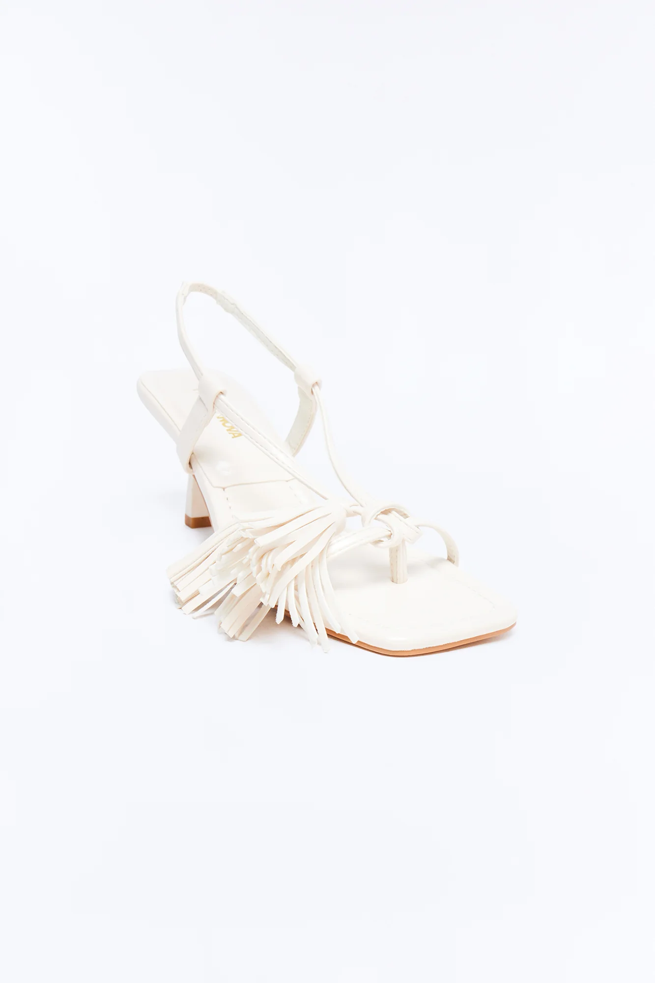 Lexla Fringe Slingback Heels - White - Image 2
