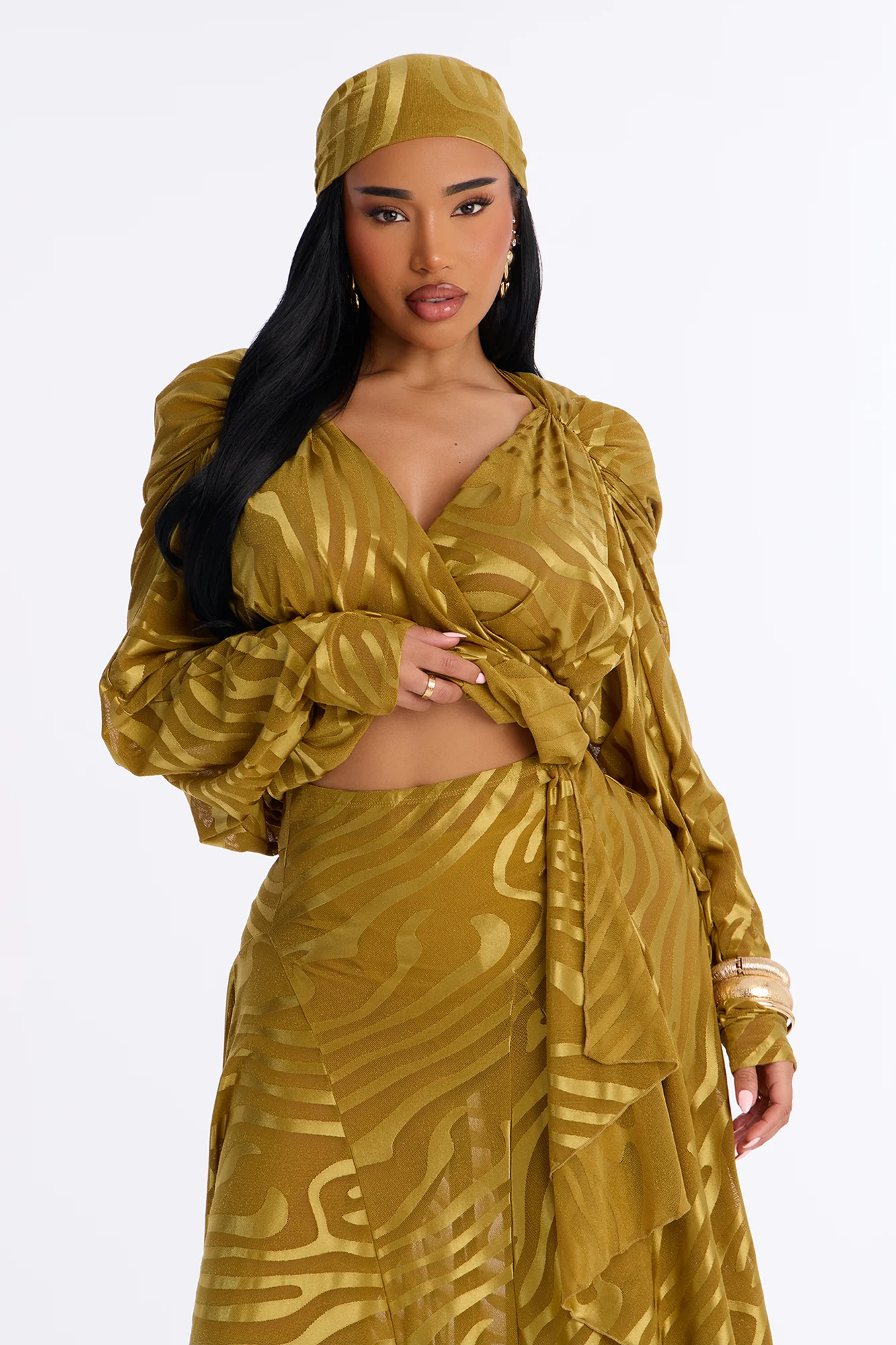 LIANA MESH 4 PIECE SKIRT SET - Chartreuse - Image 2