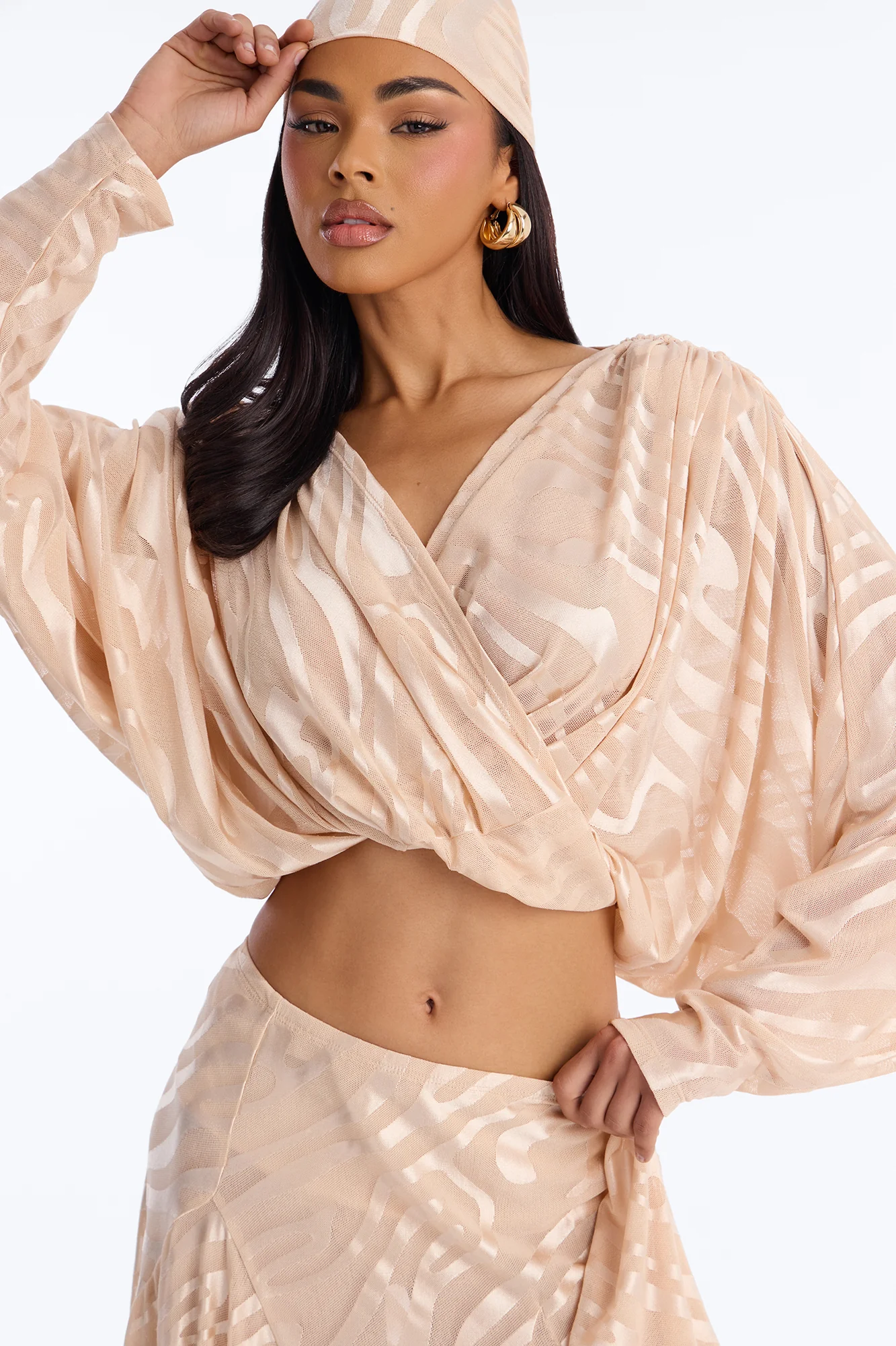 LIANA MESH 4 PIECE SKIRT SET - Nude - Image 3