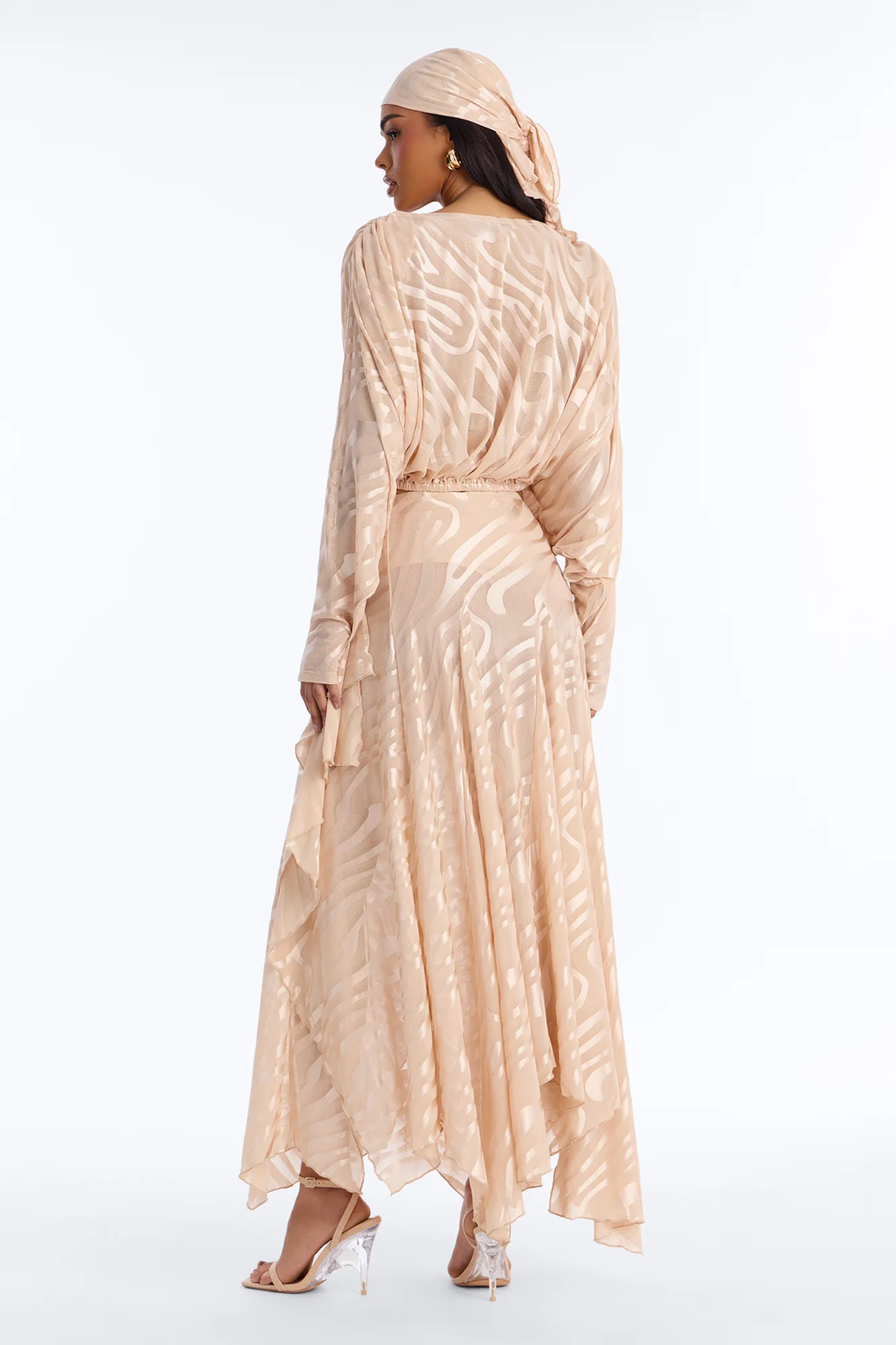 LIANA MESH 4 PIECE SKIRT SET - Nude - Image 4
