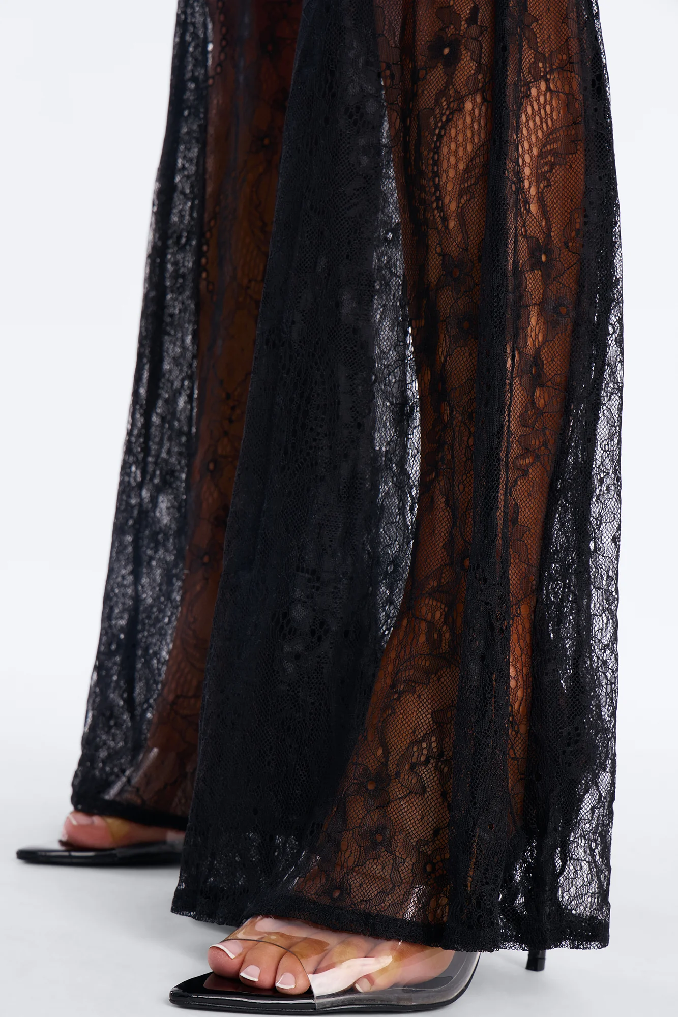 Lianna Backless Lace Halter Jumpsuit - Black - Image 3