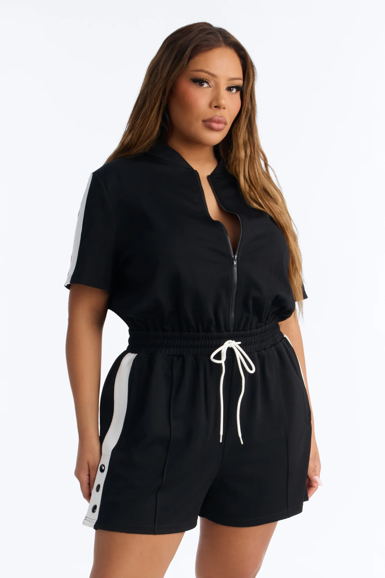 Lianna Short Sleeve Romper - Black - Image 5