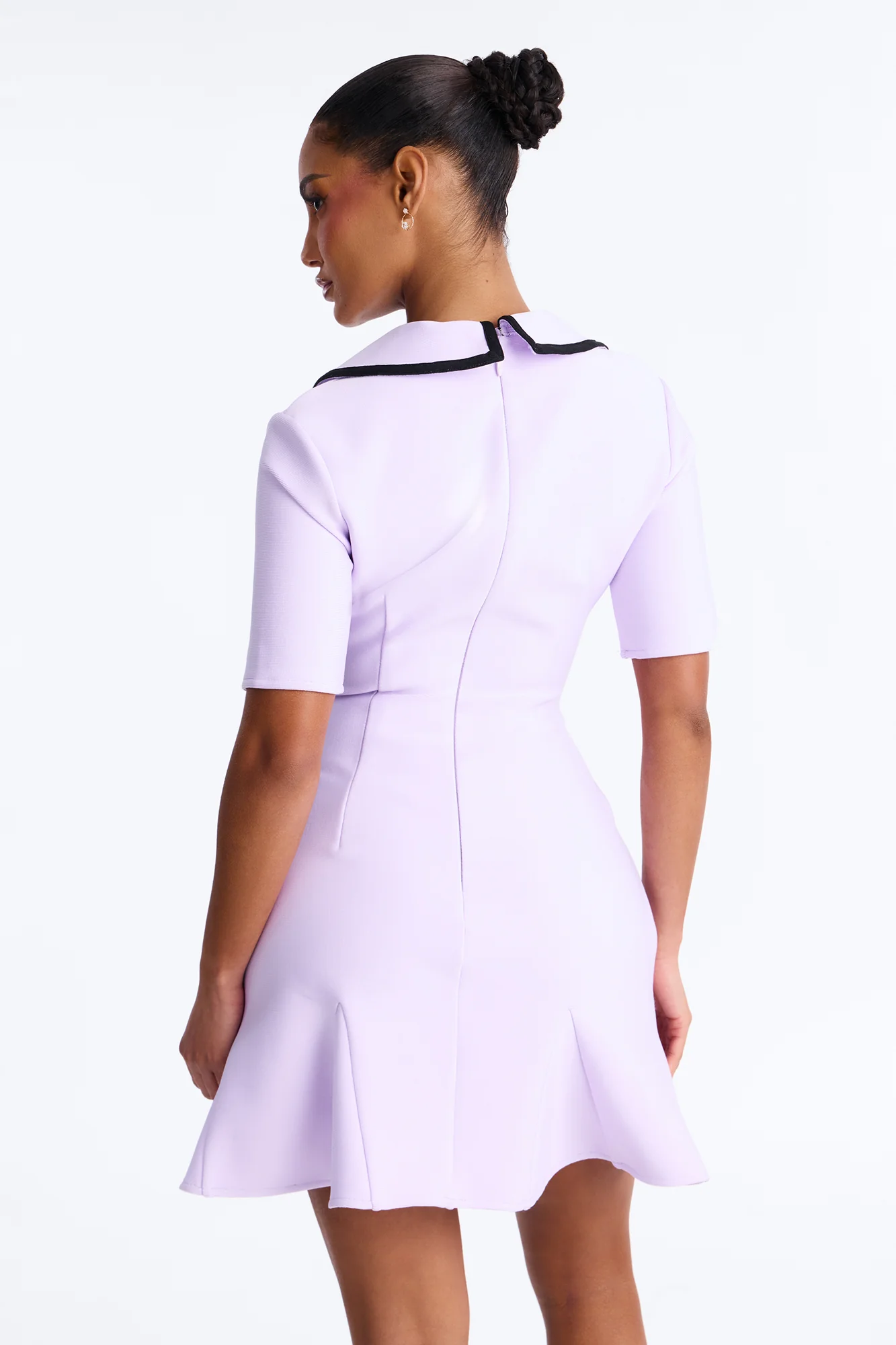 Libbie Short Sleeve Bandage Mini Dress - Lavender - Image 4