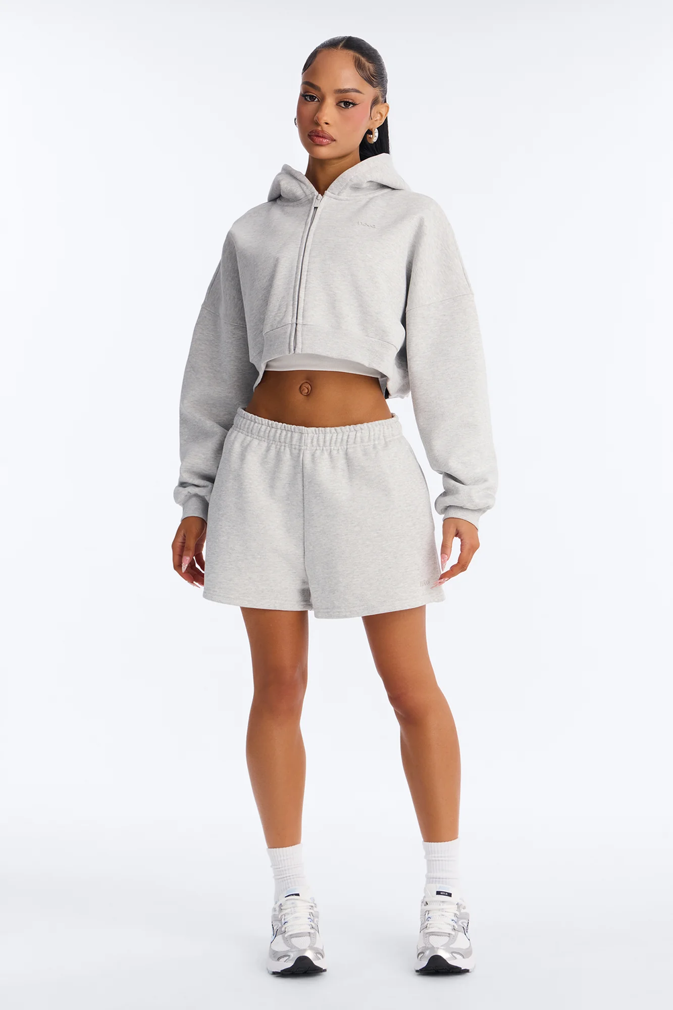 Libby Fleece Sweat Short - Heather Grey