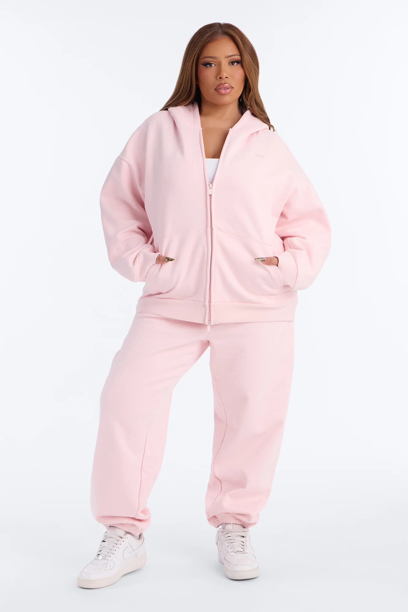 Libby Full Zip Hoodie Fleece Sweatshirt - Pink - Image 4