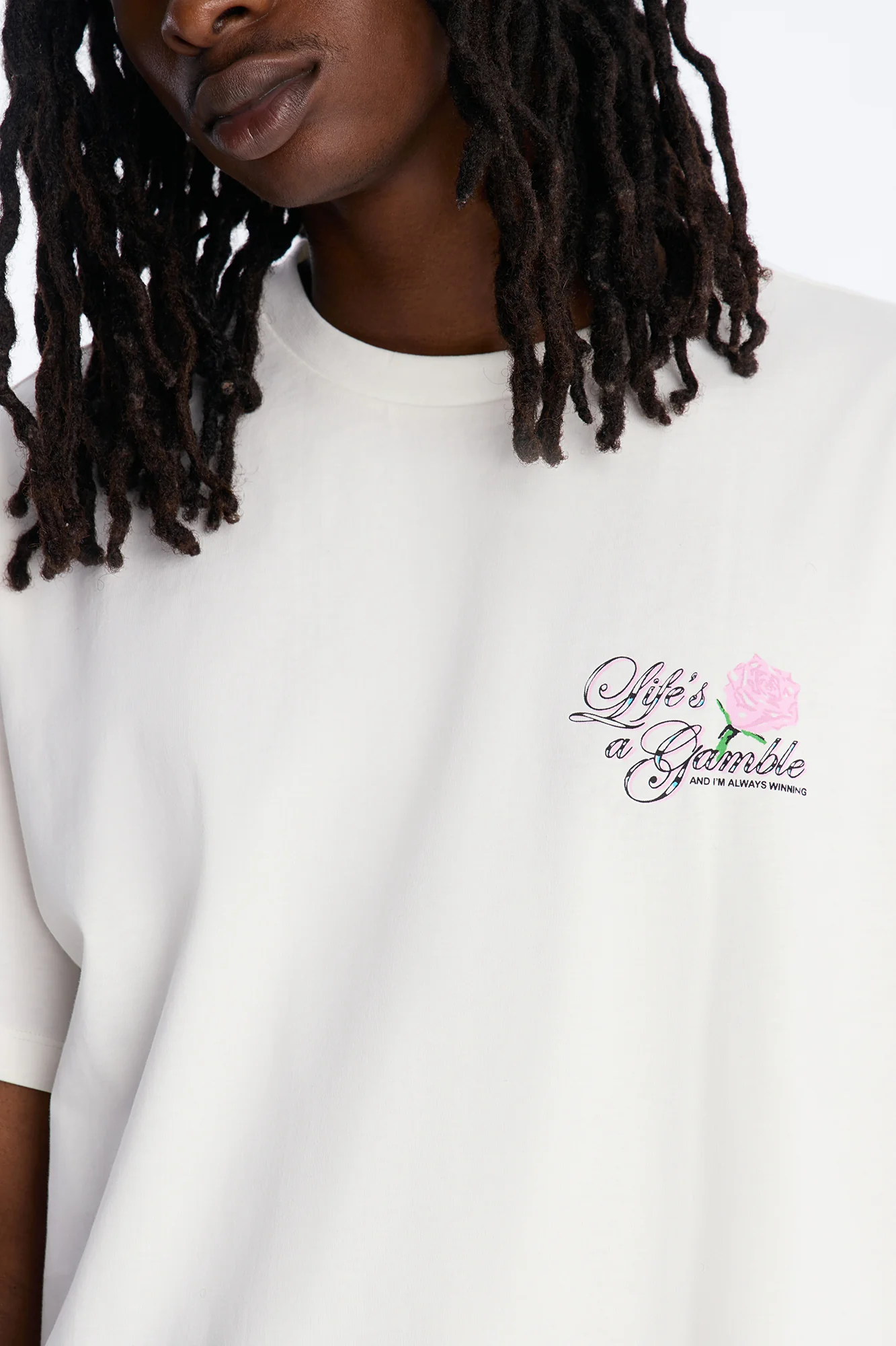 Lifes A Gamble And Im Always Winning Short Sleeve Tee - Off White - Image 4