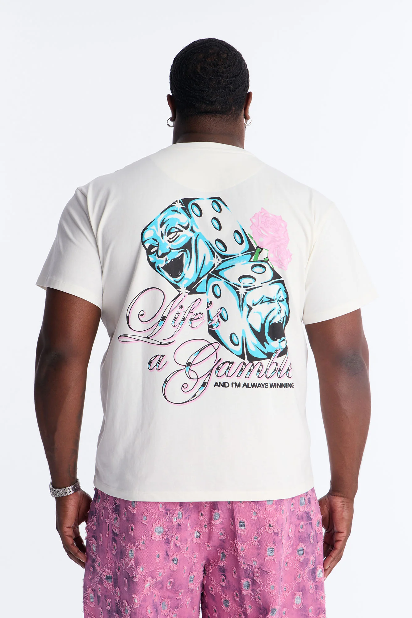 Lifes A Gamble And Im Always Winning Short Sleeve Tee - Off White - Image 6