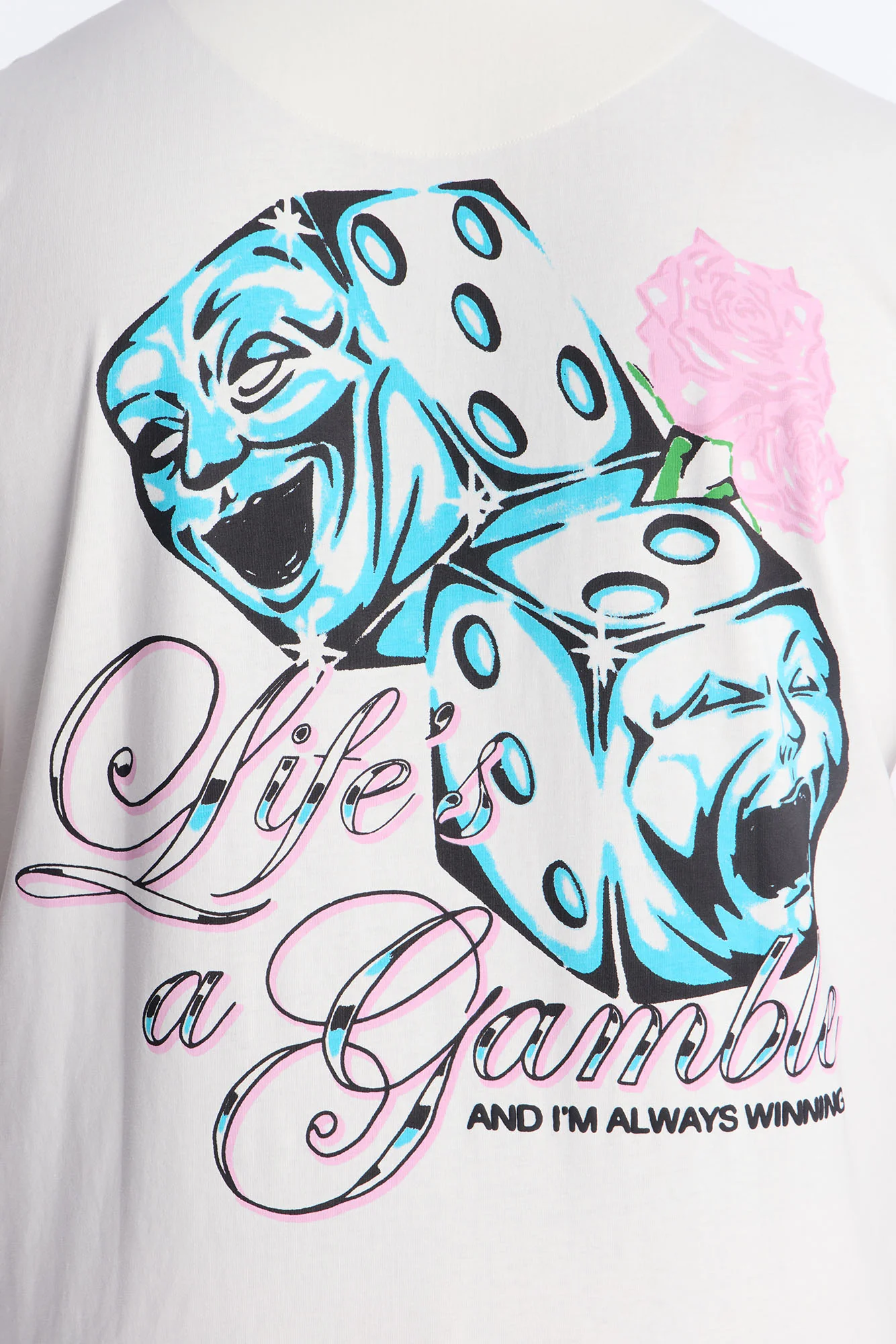 Lifes A Gamble And Im Always Winning Short Sleeve Tee - Off White - Image 7