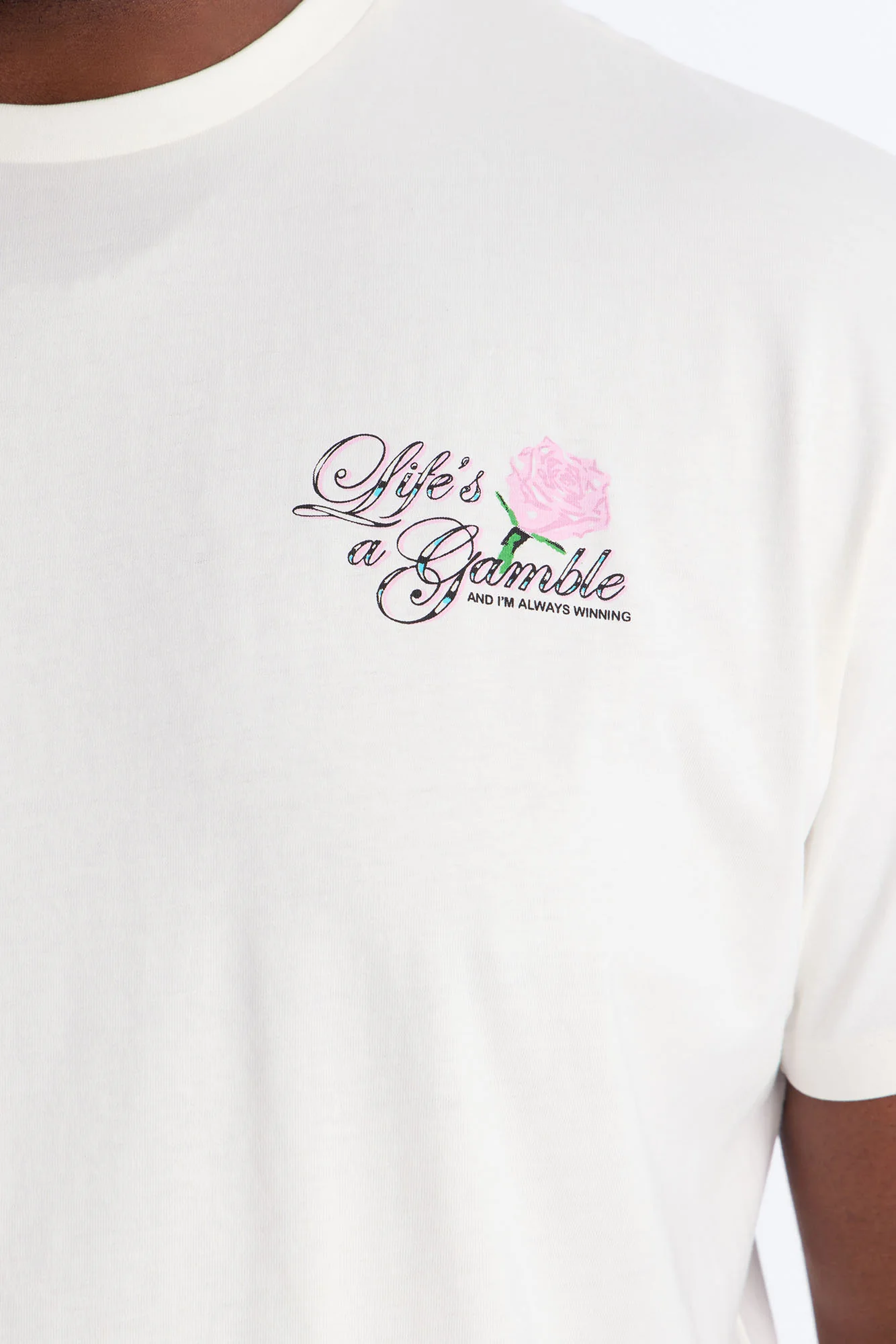 Lifes A Gamble And Im Always Winning Short Sleeve Tee - Off White - Image 9