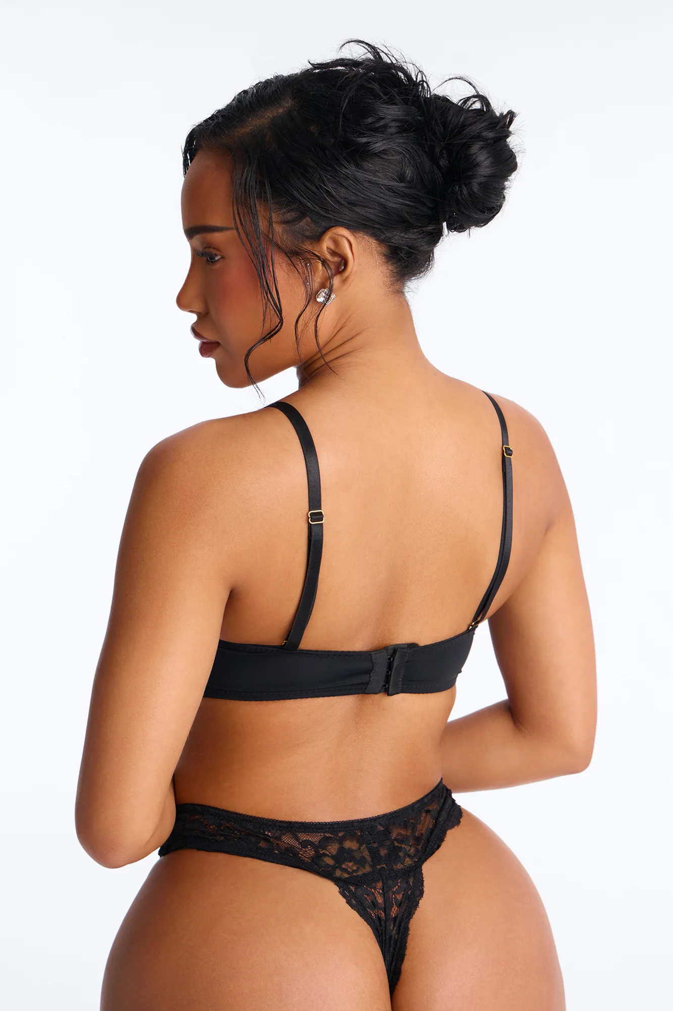 Lift Multi Way Strapless Lace Push Up Bra - Black - Image 3