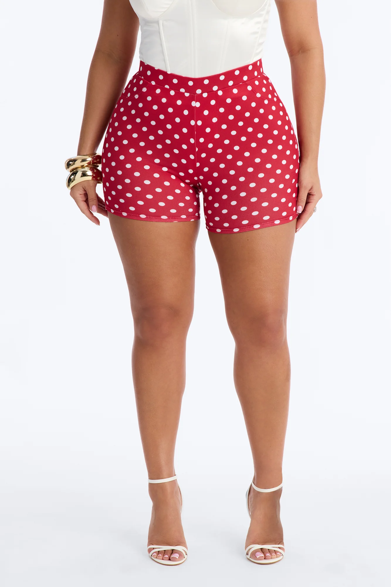 Light Stroll Polka Dot Biker Short - Red - Image 2