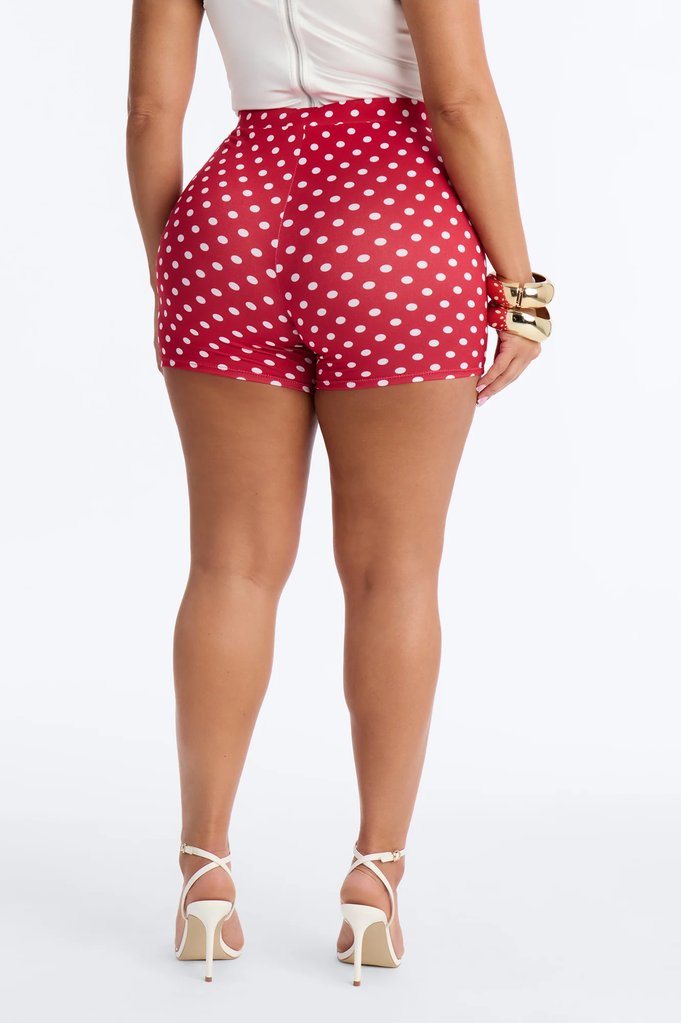 Light Stroll Polka Dot Biker Short - Red - Image 4