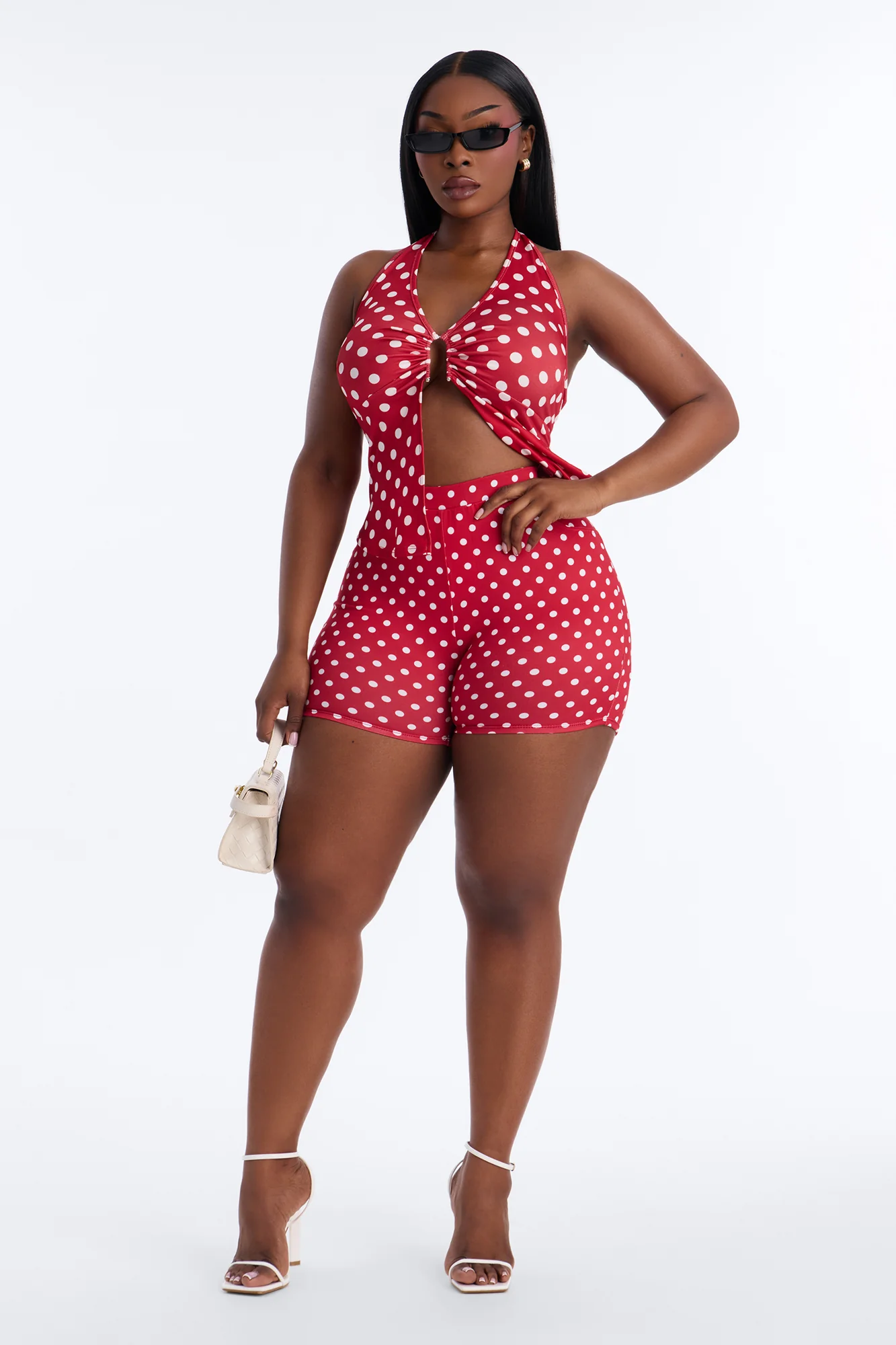 Light Stroll Polka Dot Biker Short - Red - Image 5