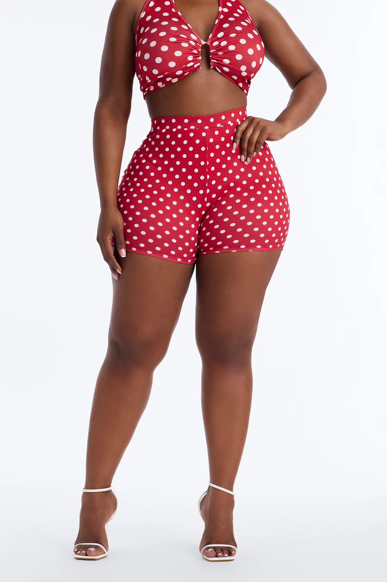 Light Stroll Polka Dot Biker Short - Red - Image 6