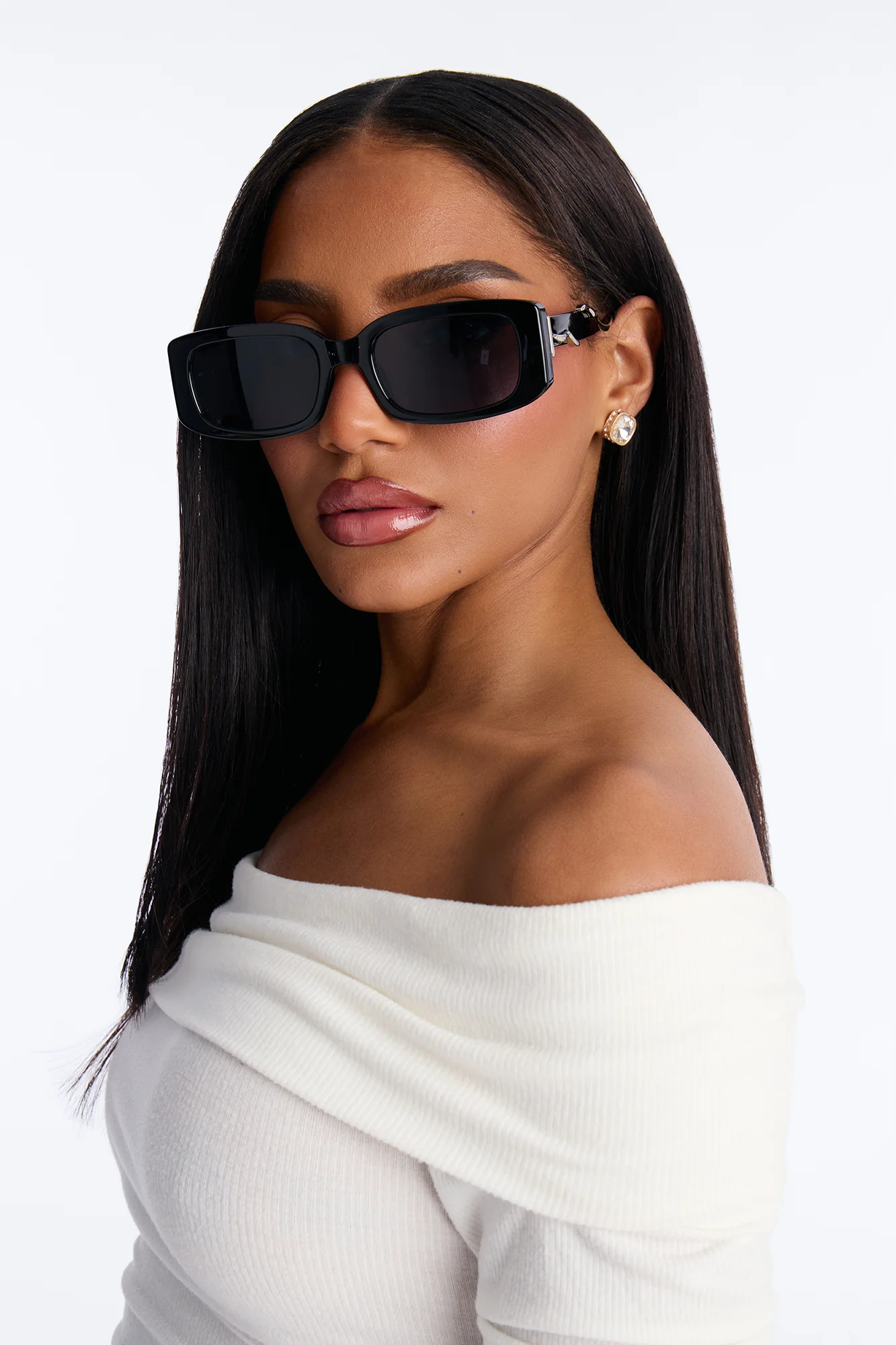 Lightning Strike Square Sunglasses - Black/Silver
