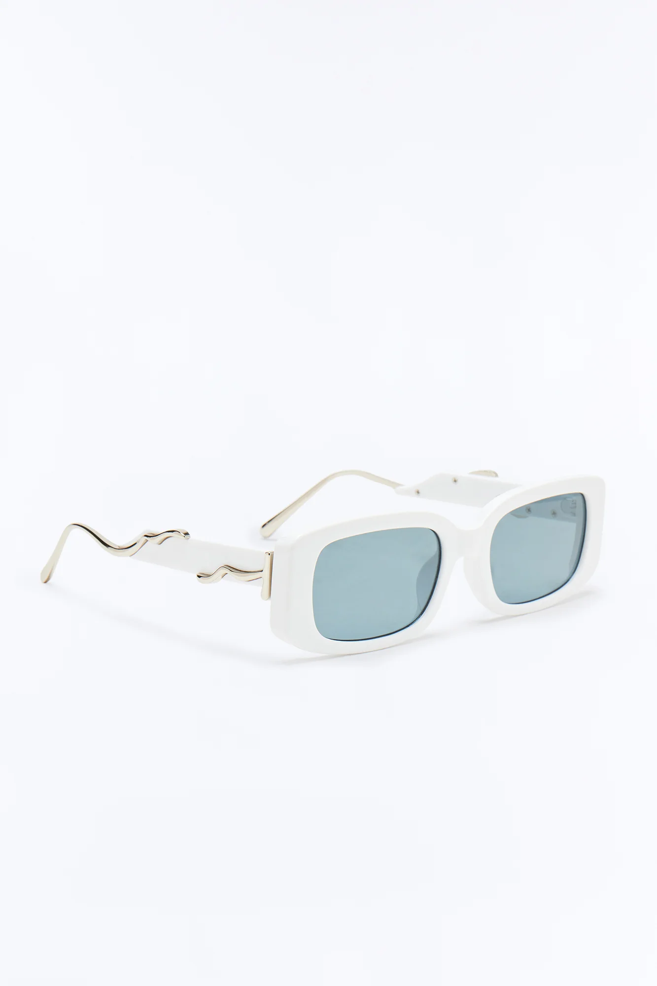 Lightning Strike Square Sunglasses - White/Silver - Image 4