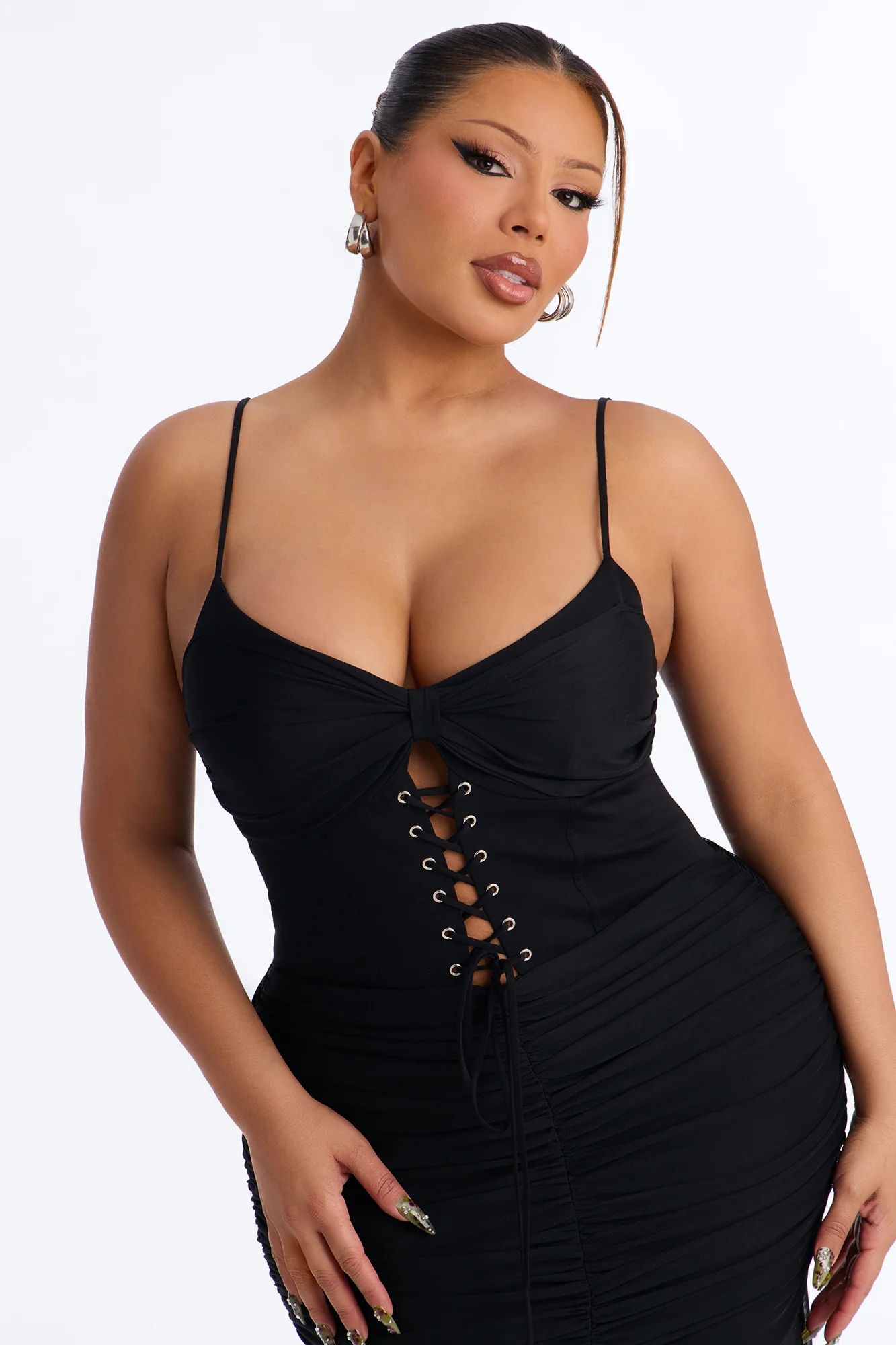 Lights Down Looks On Mesh Maxi Dress - Black - Image 6