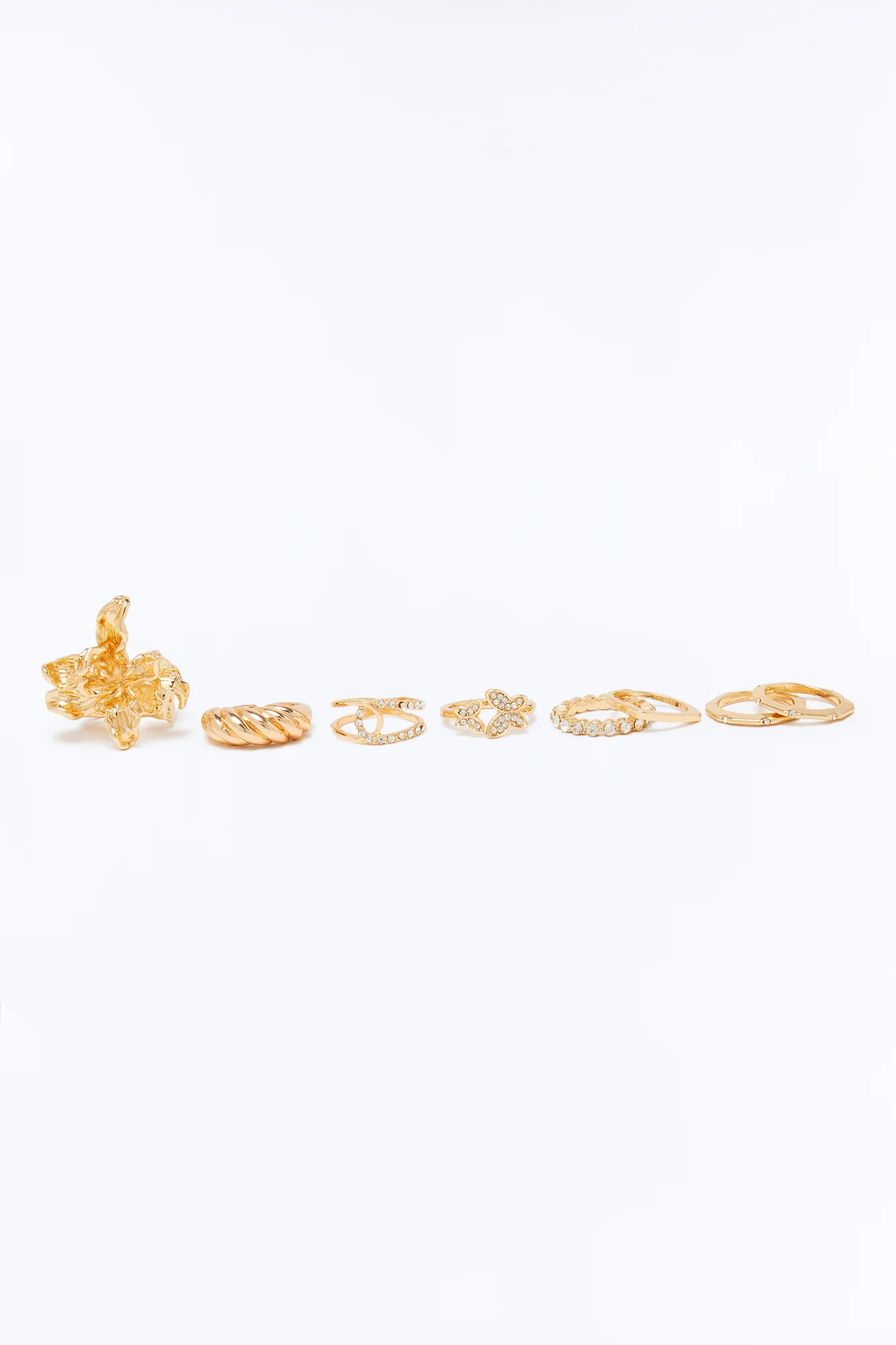 Like Magic 8 Piece Ring Set - Gold - Image 3