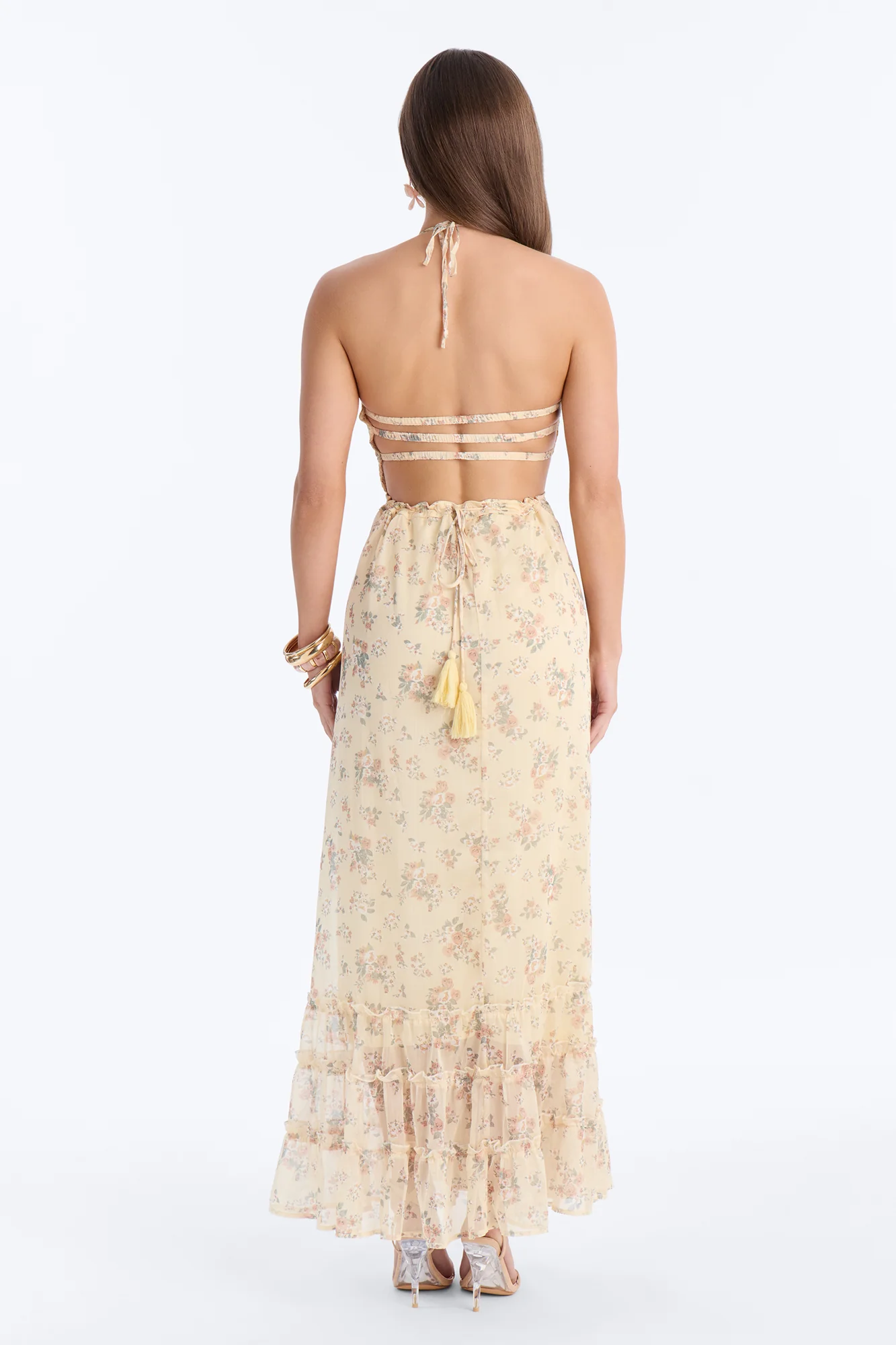 Lilah Floral Backless Maxi Dress - Yellow/combo - Image 4