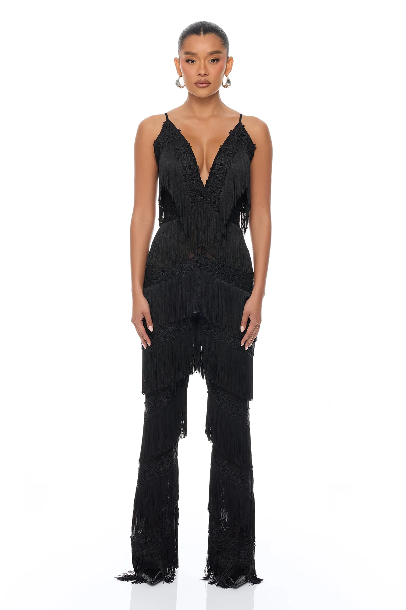 Lillie Fringe Jumpsuit - Black