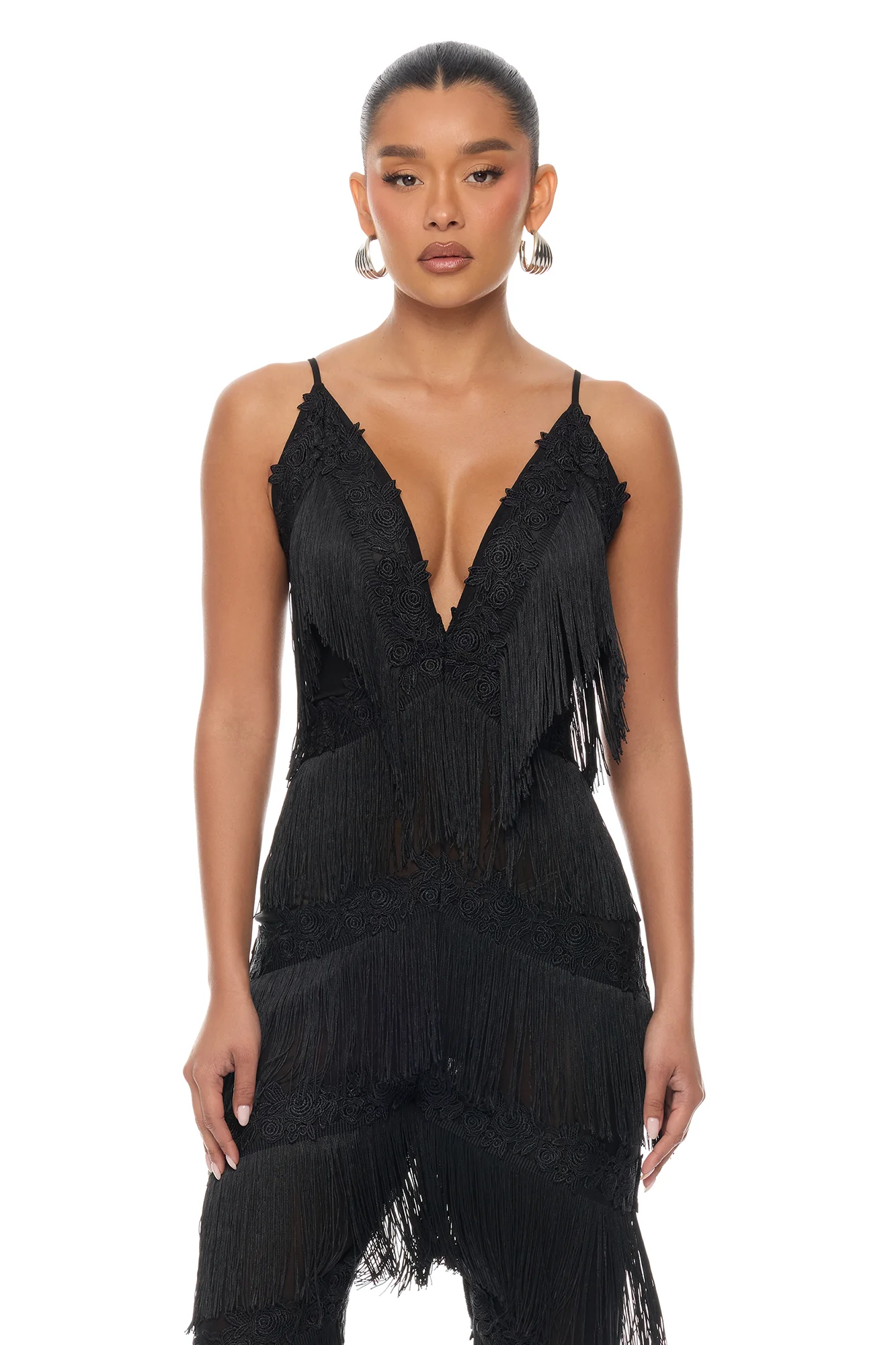 Lillie Fringe Jumpsuit - Black - Image 2
