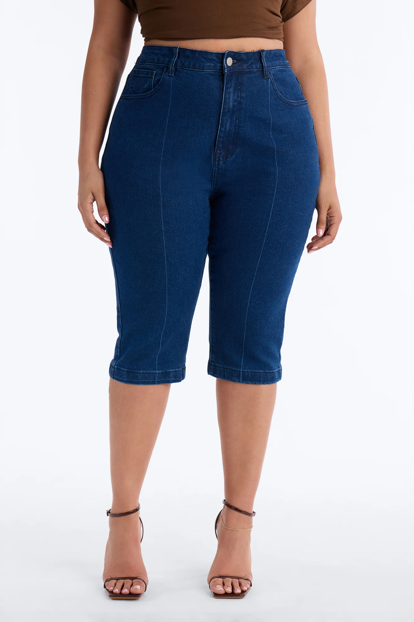 Limitless Pedal Pusher Skinny Jeans - Dark Wash - Image 5