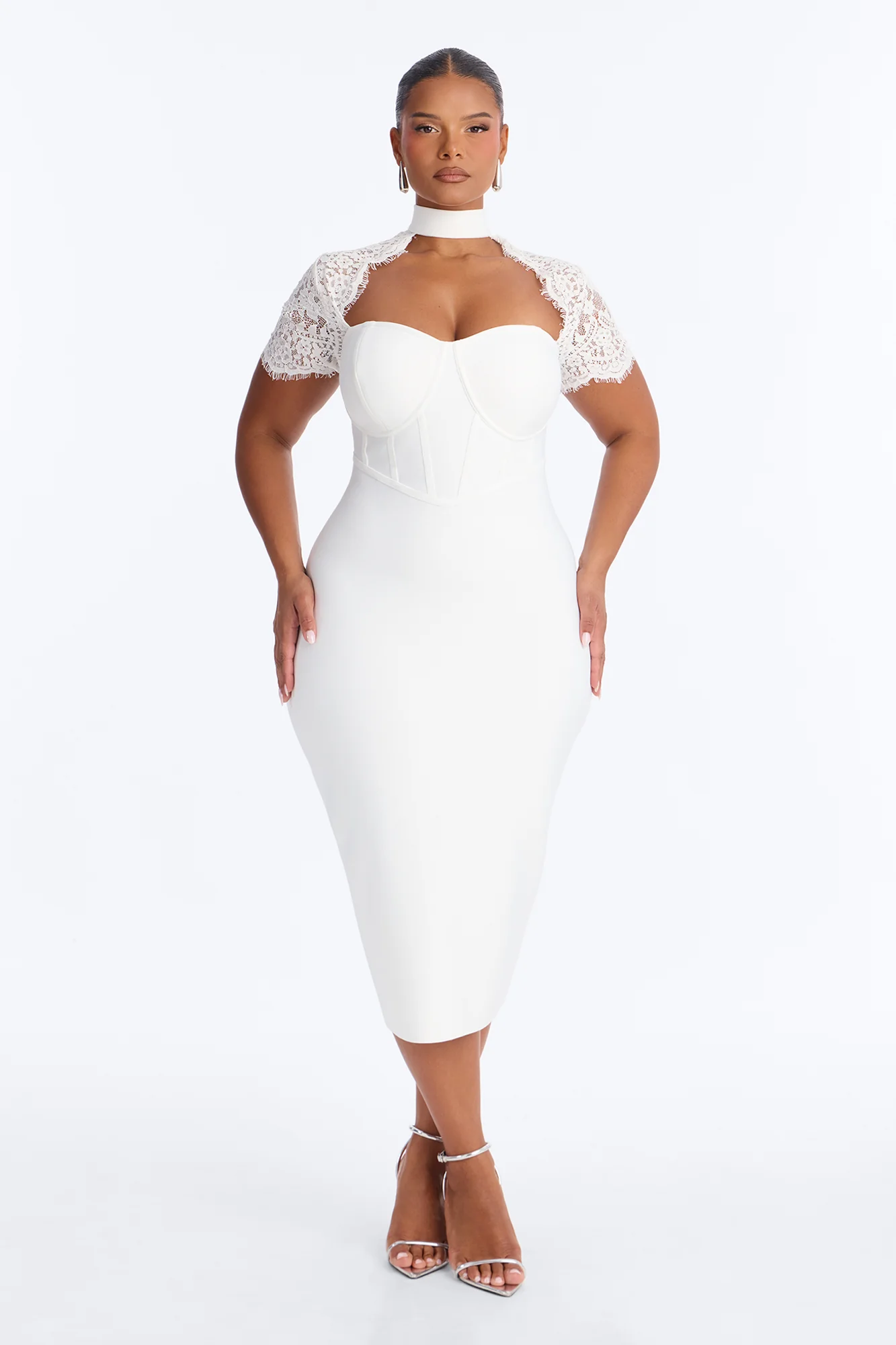 Limitless Potential Bandage Midi Dress - White - Image 5