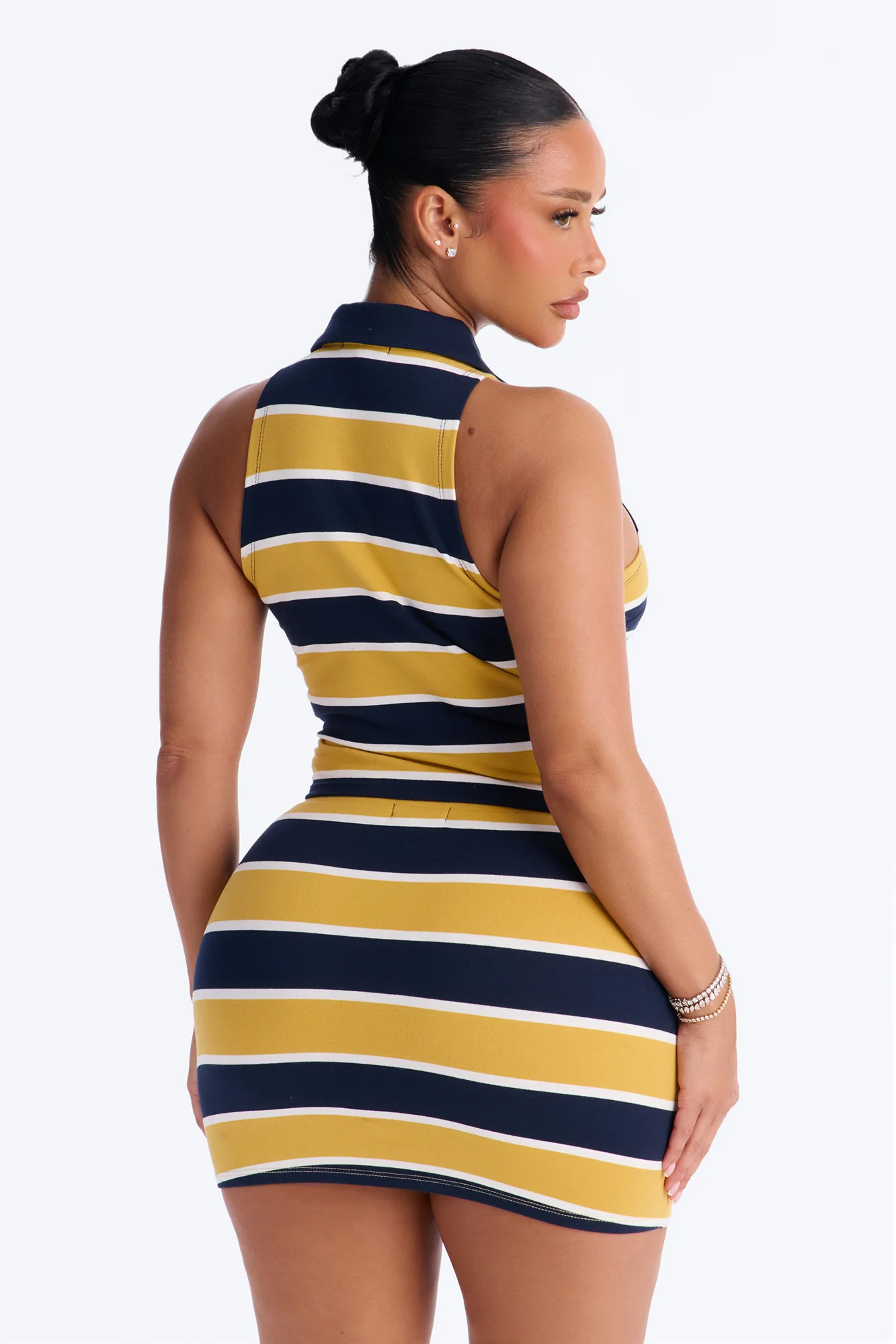 Lindsay Sleeveless Striped Skirt Set - Yellow/combo - Image 5