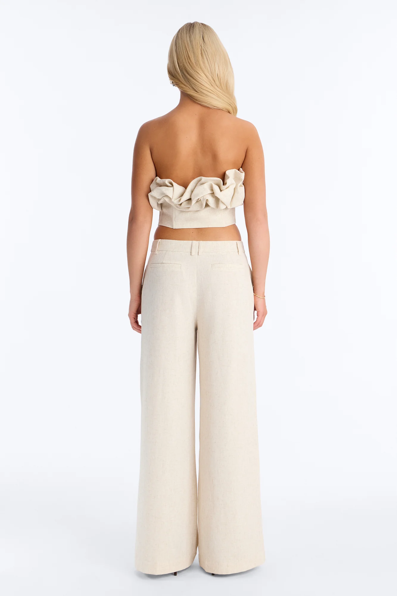 Linen Bloom Corset Top - Natural - Image 4