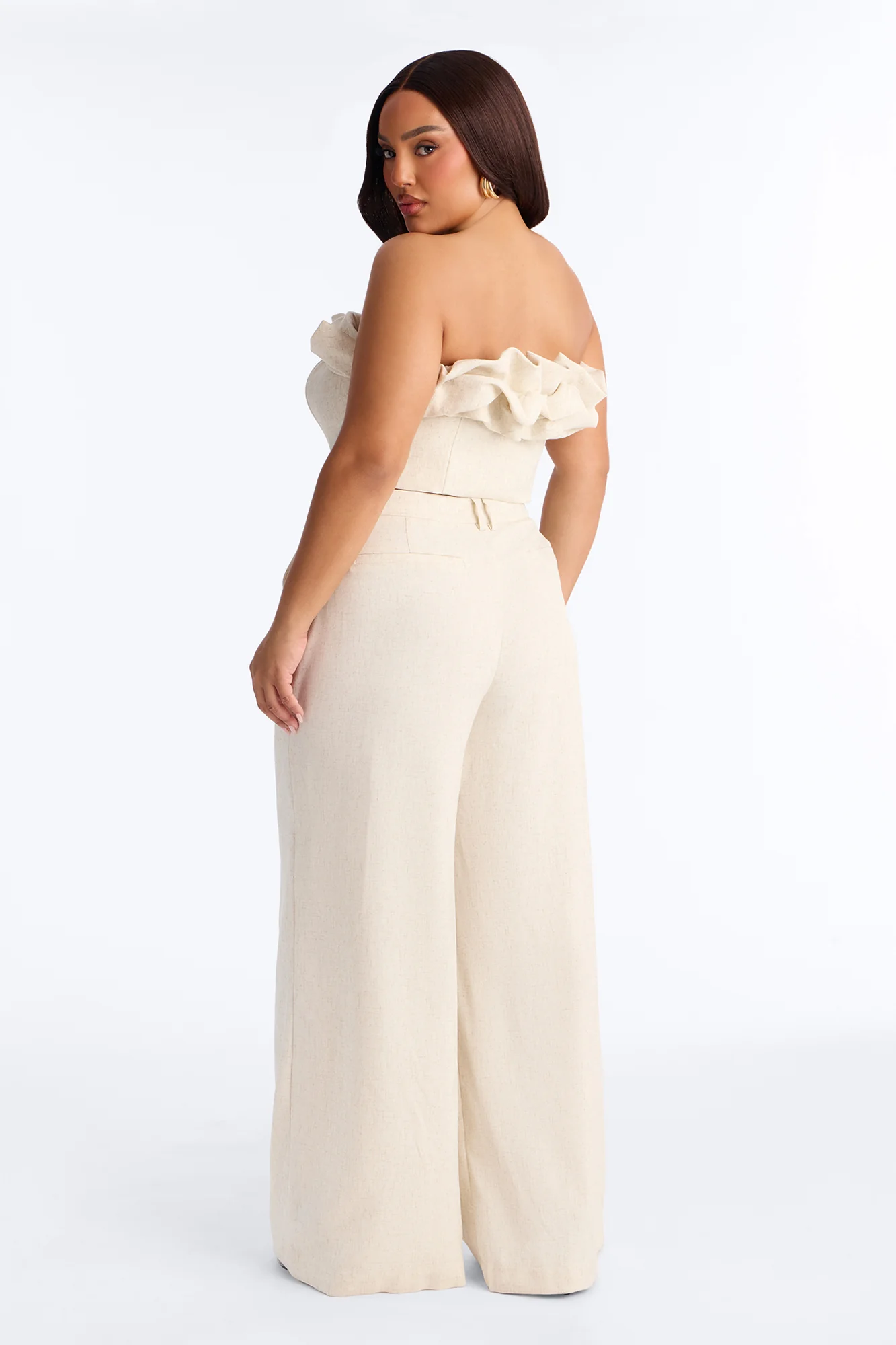 Linen Bloom Corset Top - Natural - Image 7