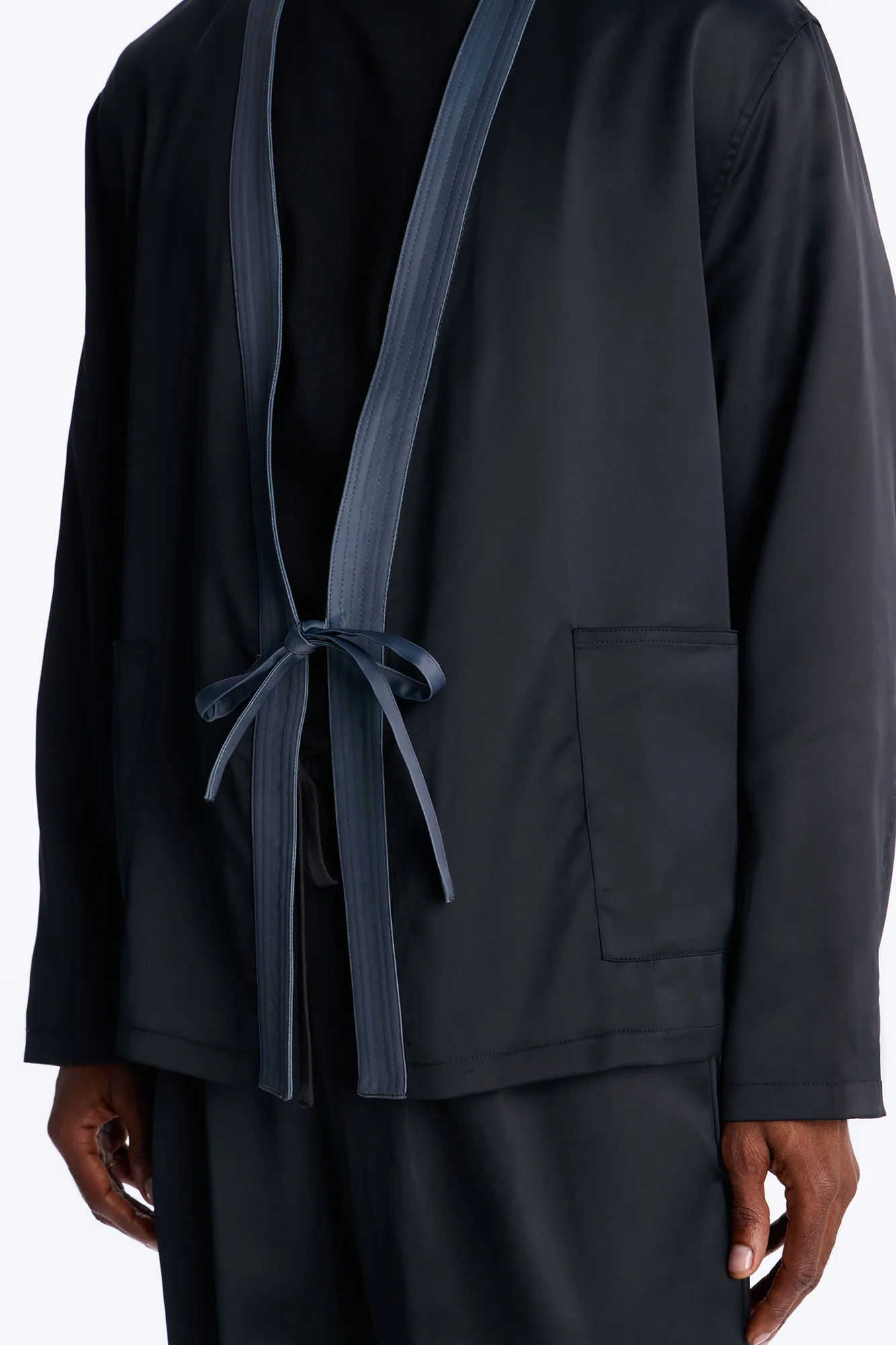 Liquid Shadow Wrap Jacket - Black - Image 3