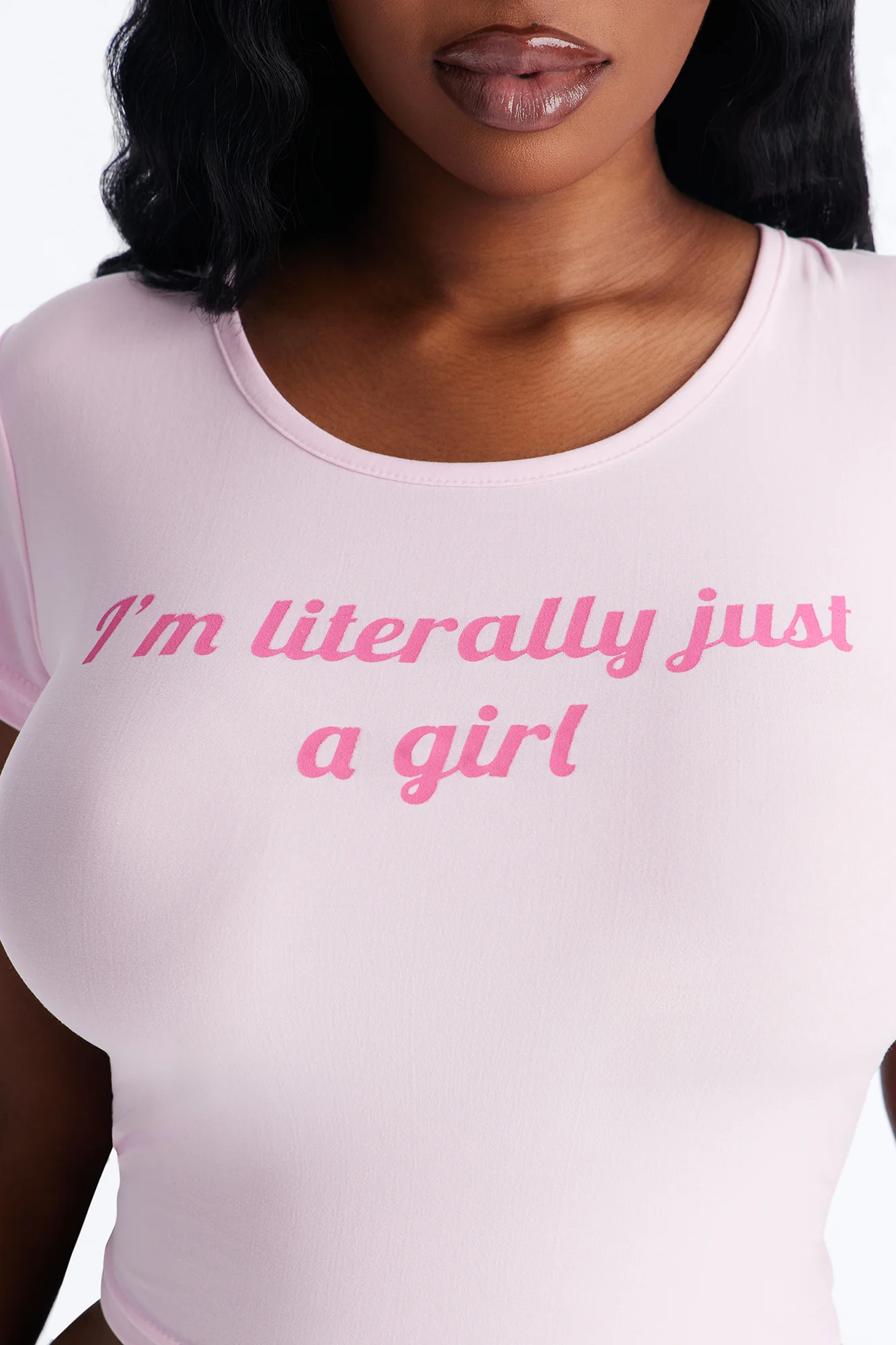 Literally Just A Girl PJ Short Set - Pink/Pink - Image 6