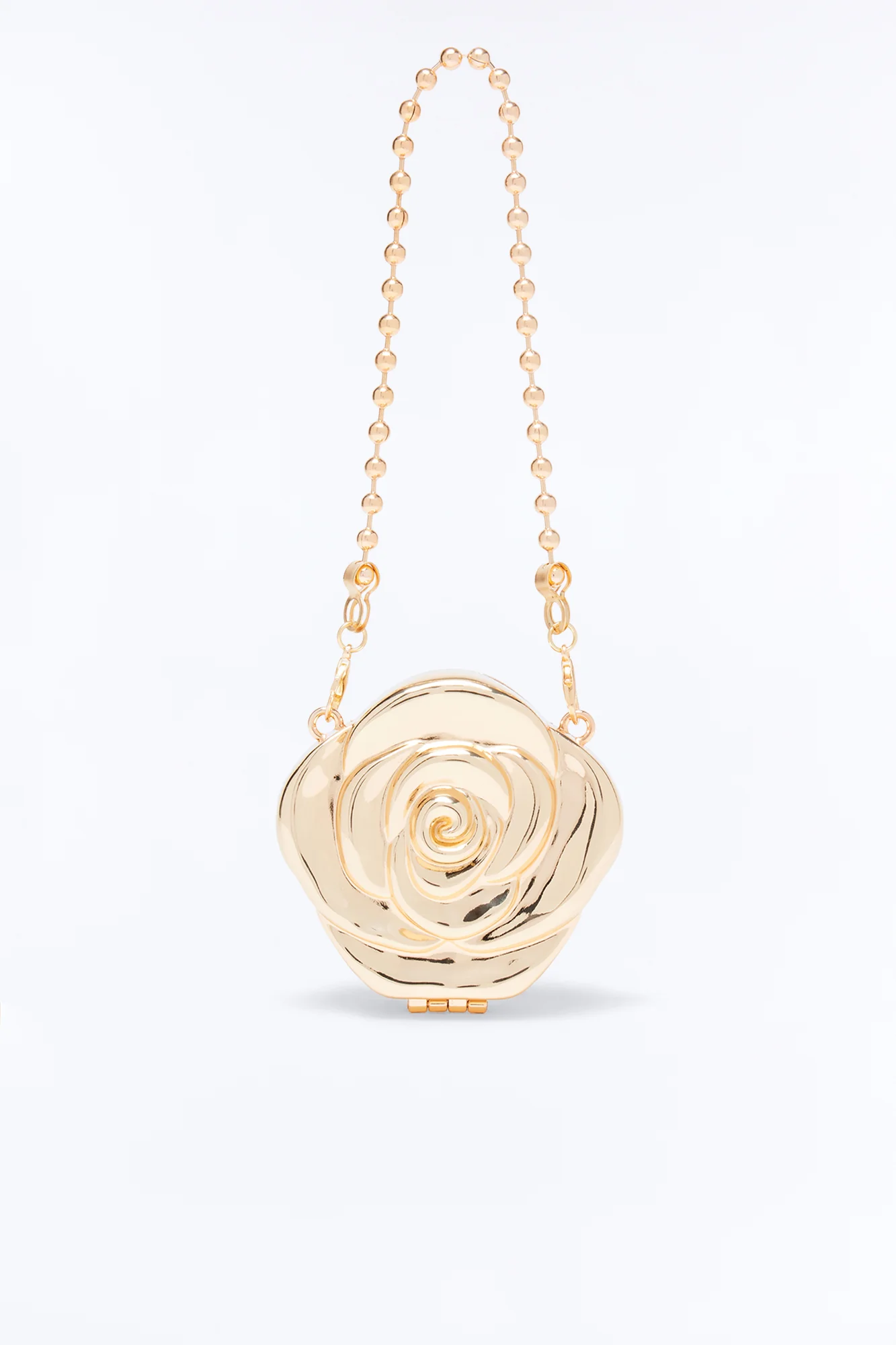 Little Flower Metal Crossbody Handbag - Gold - Image 3