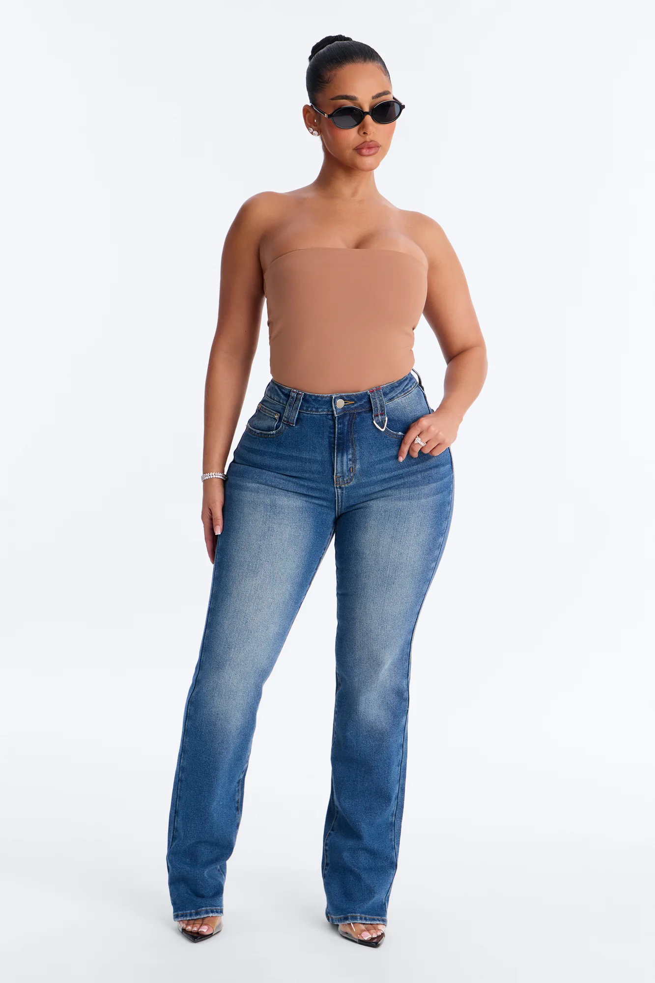 Little Havana Stretch Straight Leg Jeans - Dark Wash